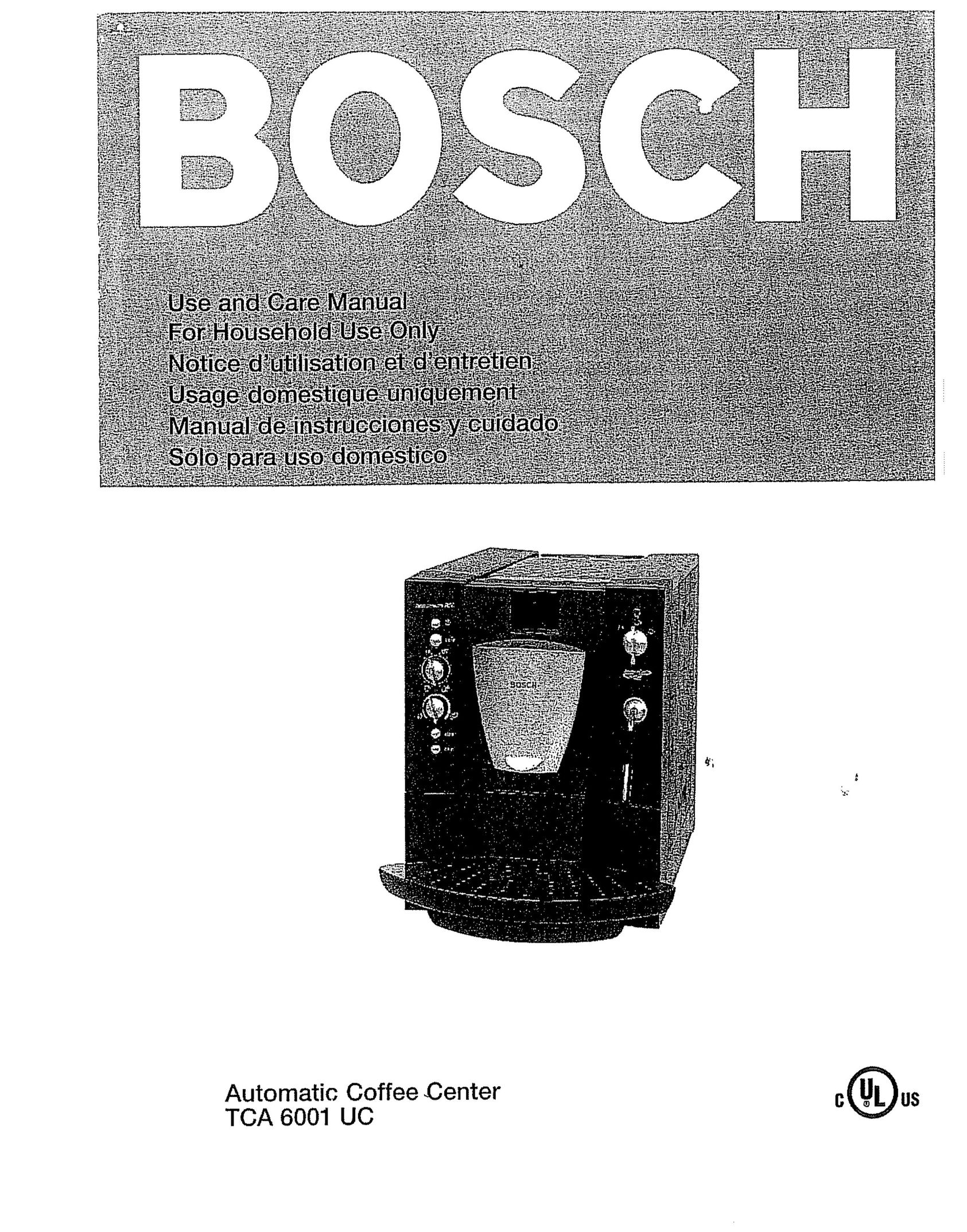 Bosch Appliances TCA 6001 UC Coffeemaker User Manual