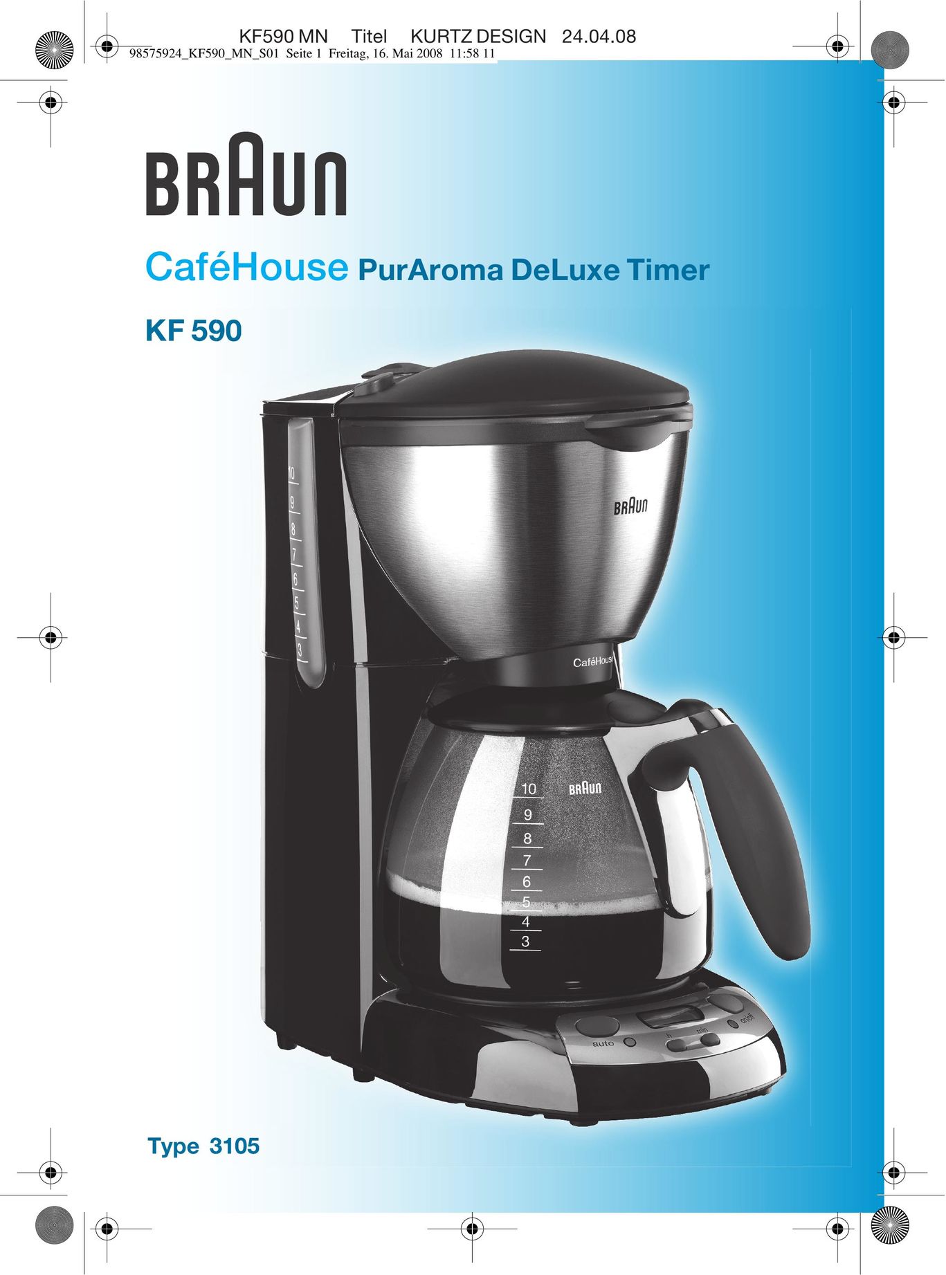 Braun KF 590 Coffeemaker User Manual