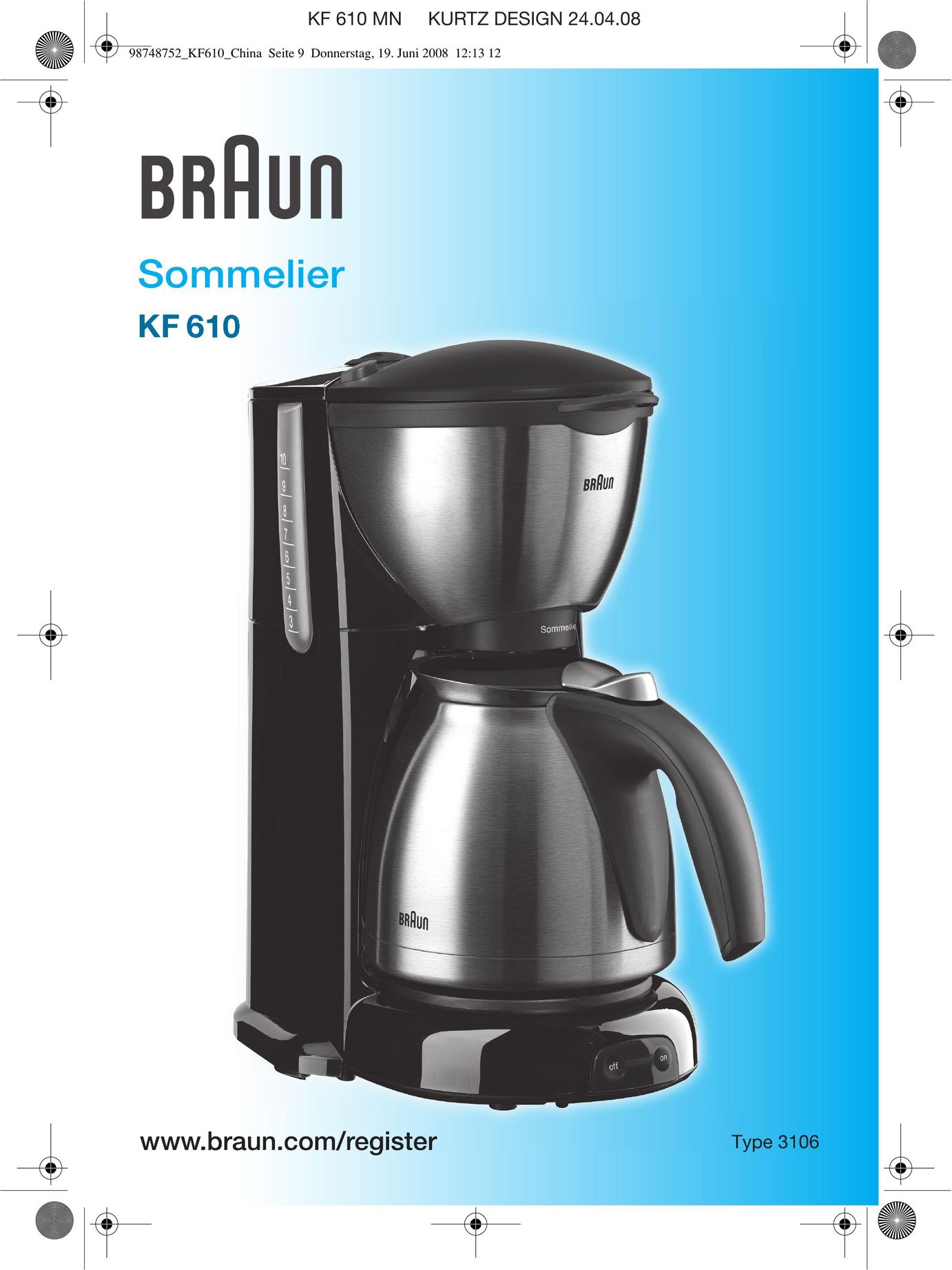Braun KF 610 Coffeemaker User Manual