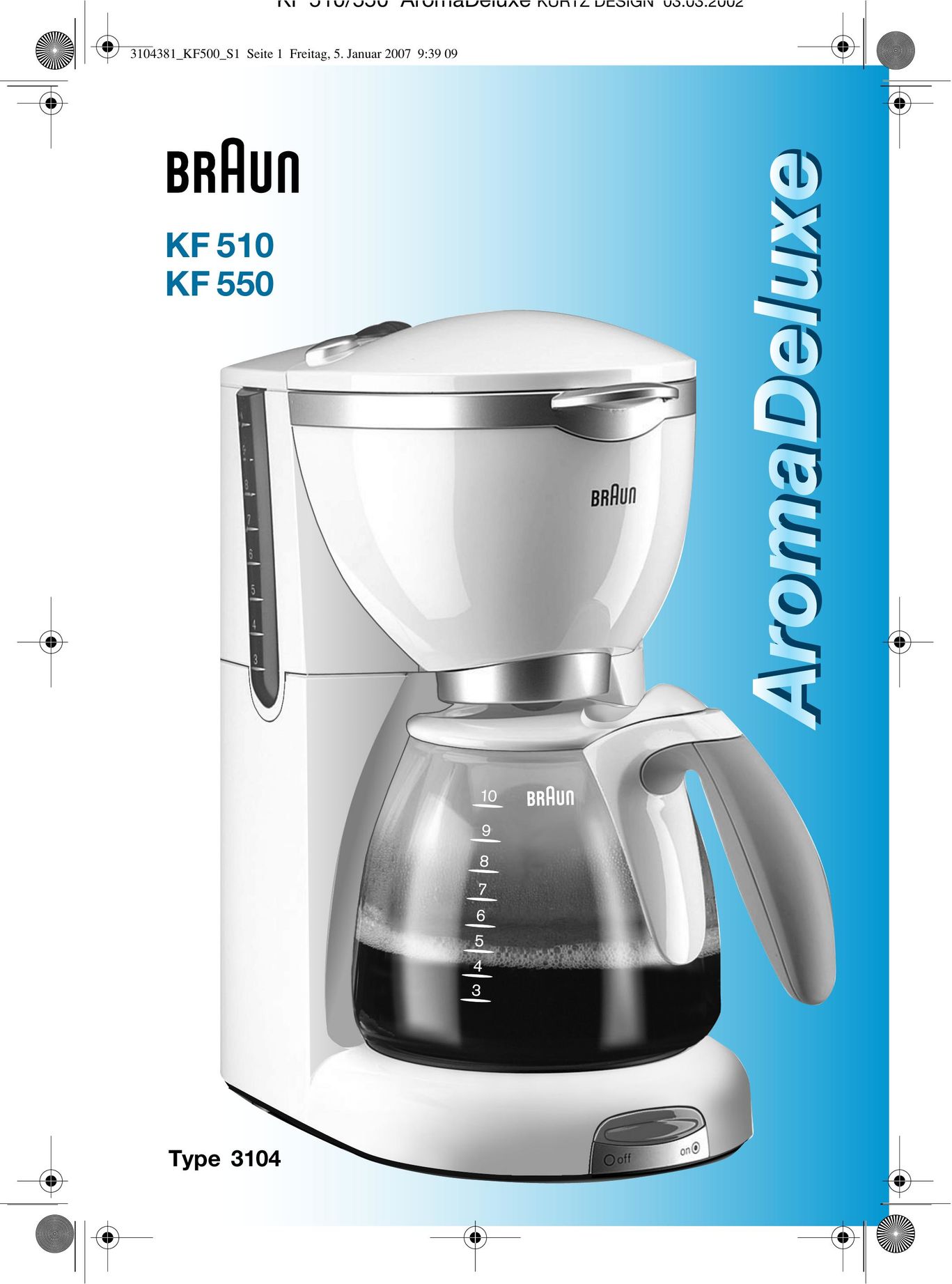 Braun KF510 Coffeemaker User Manual