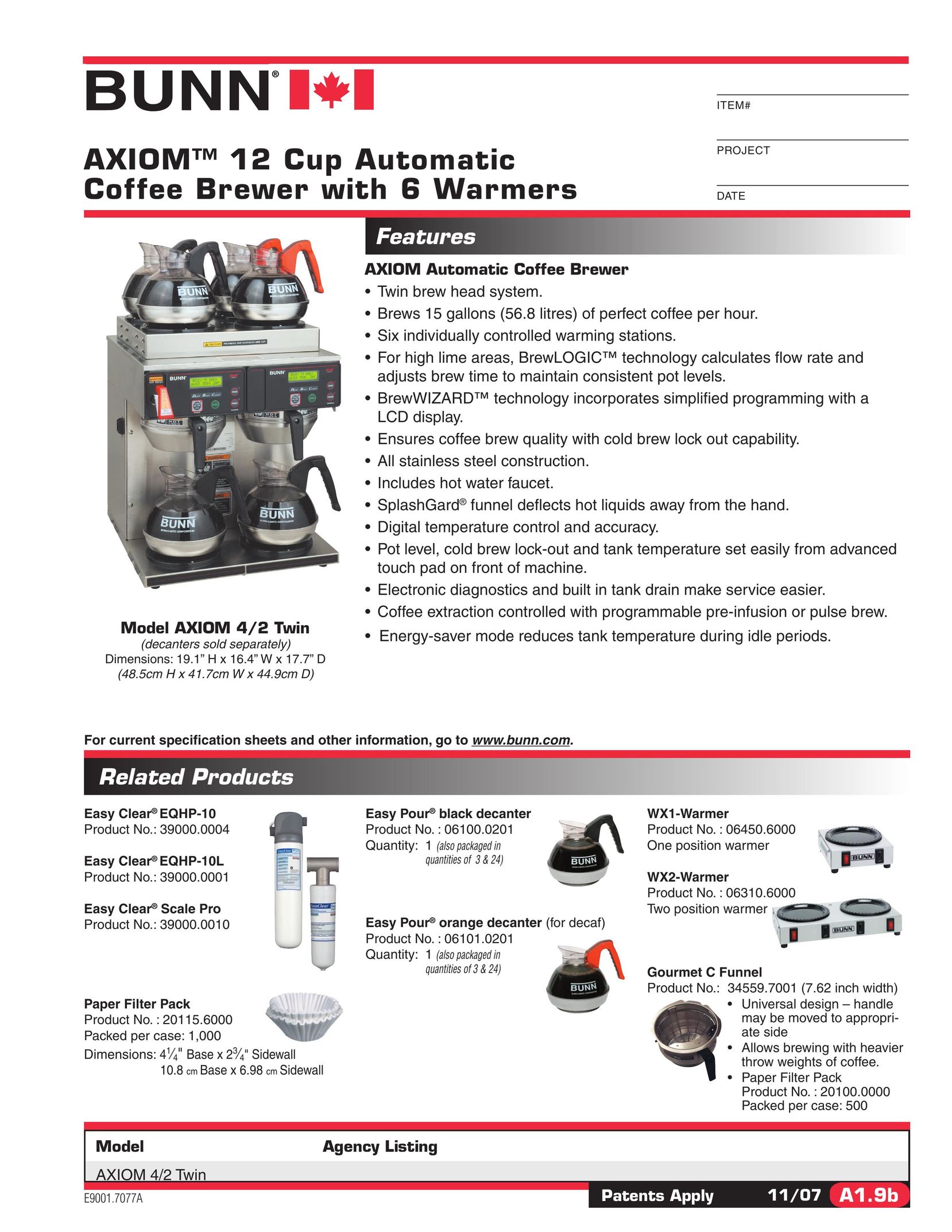 Bunn 120/240V Coffeemaker User Manual