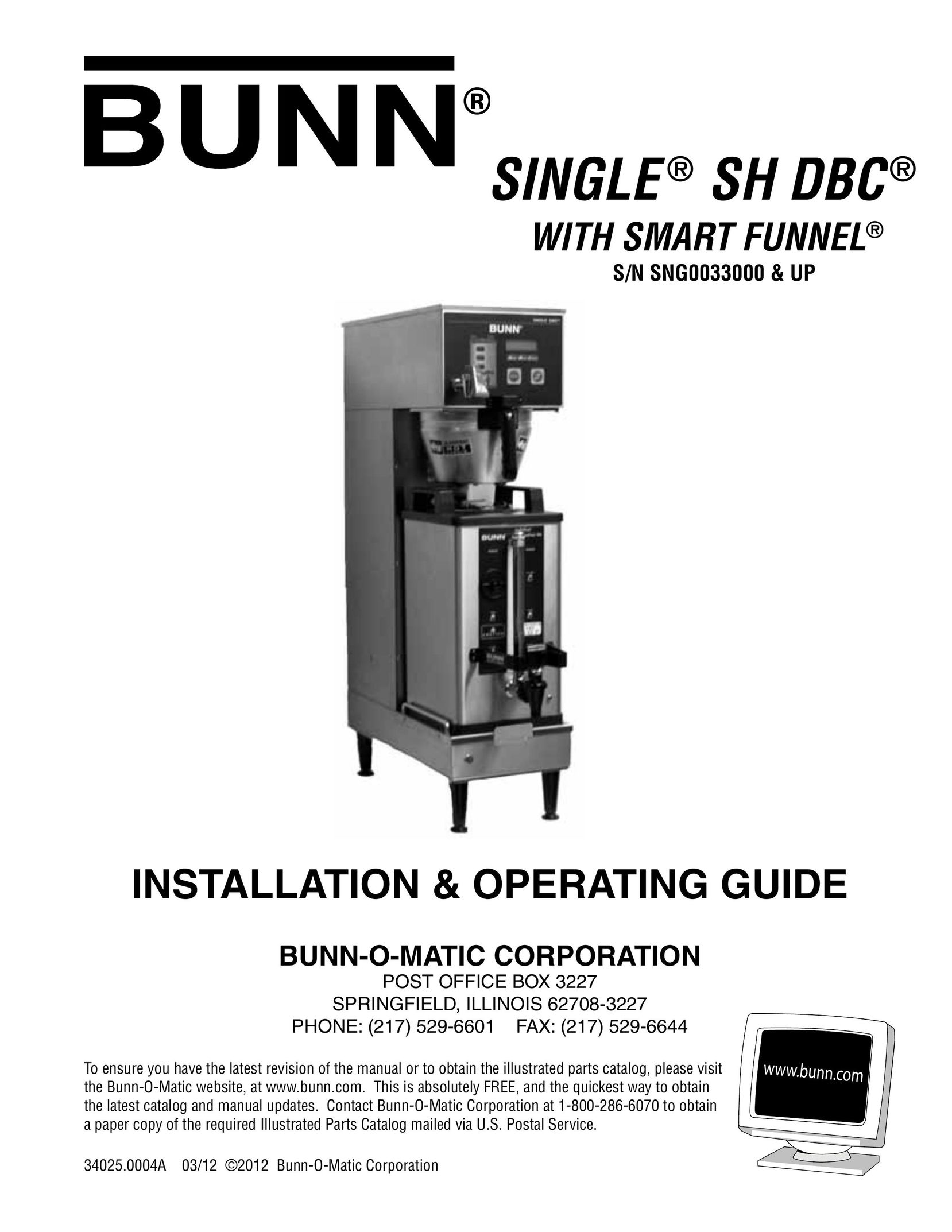 Bunn 34025.0004A Coffeemaker User Manual