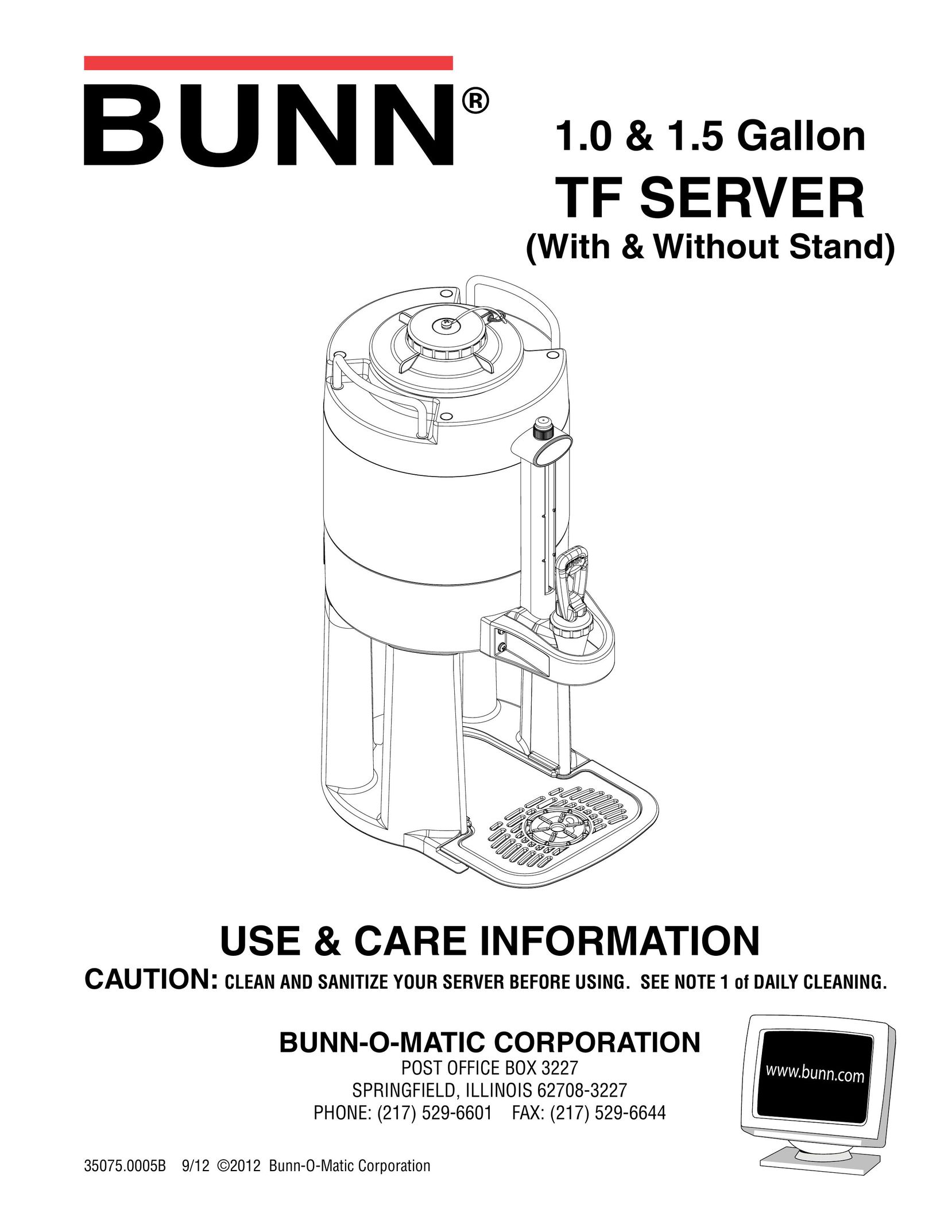 Bunn 350750005B Coffeemaker User Manual