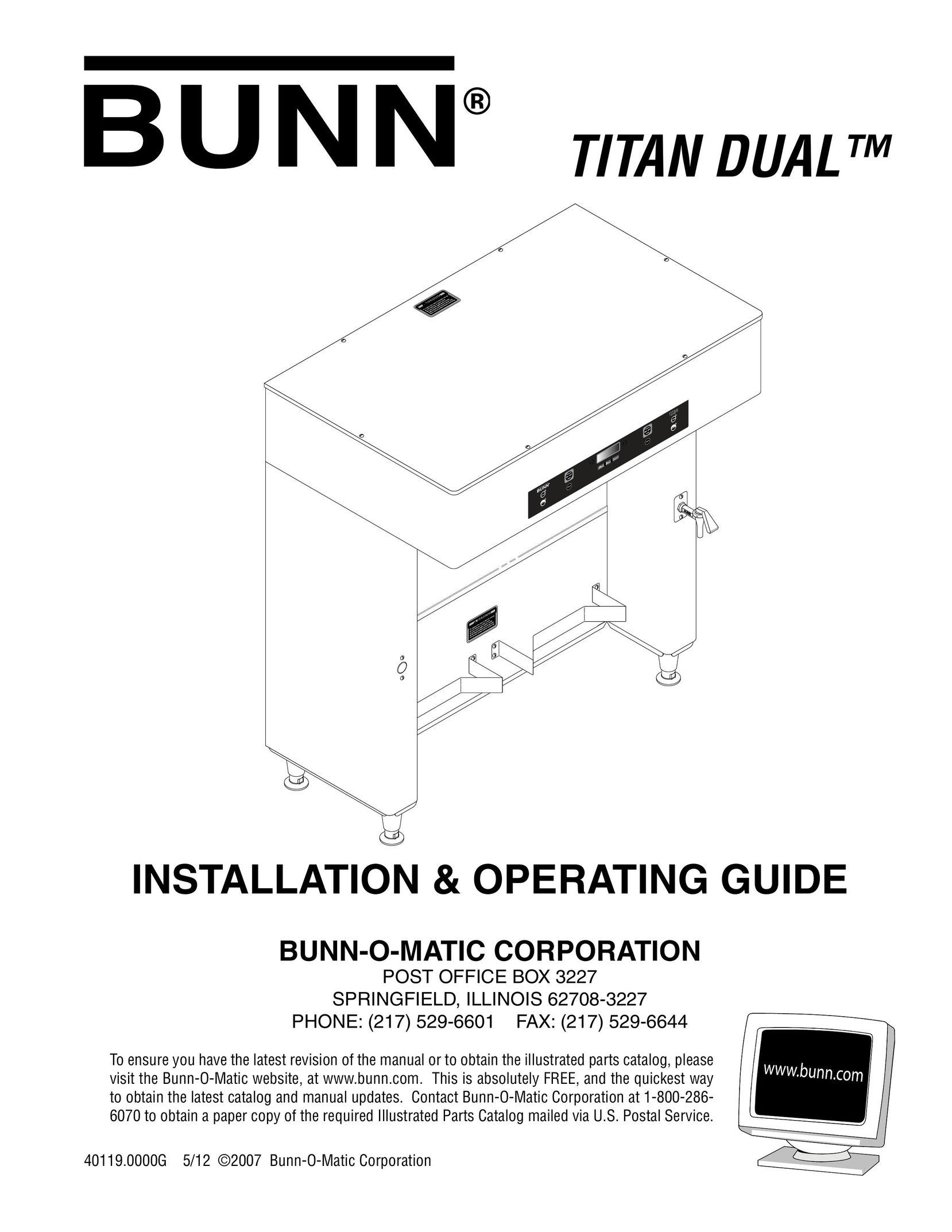 Bunn 40119.0000G Coffeemaker User Manual