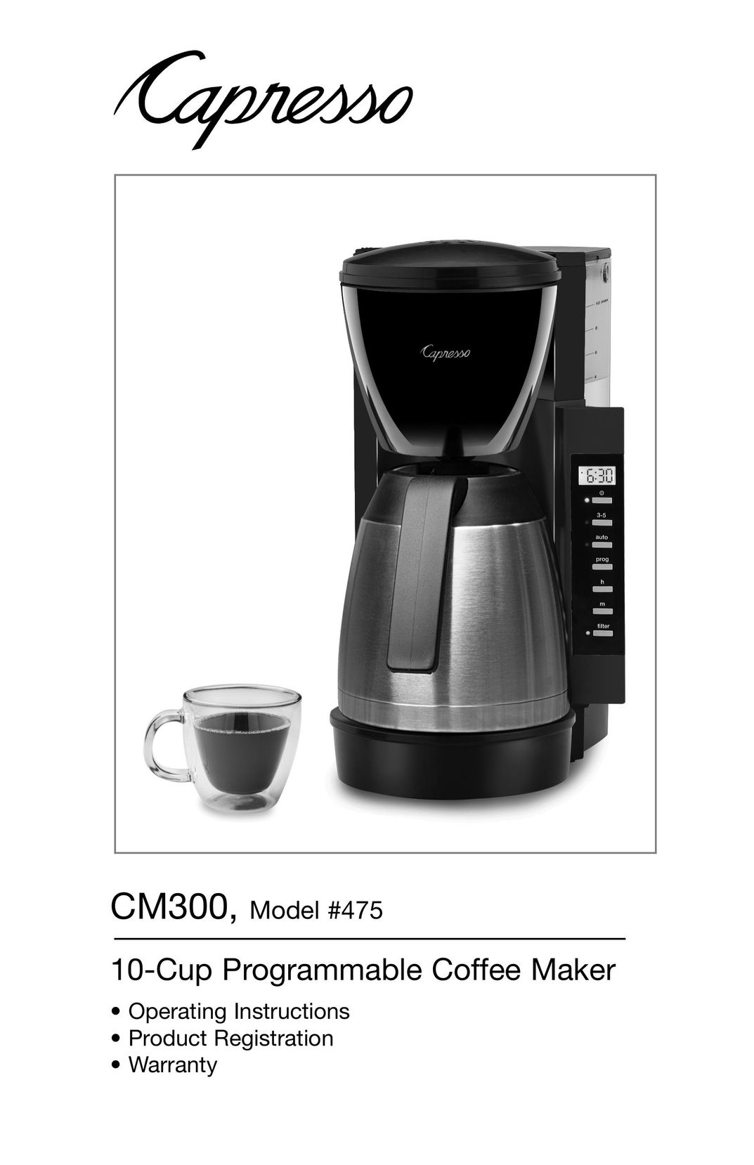 Capresso #475 Coffeemaker User Manual