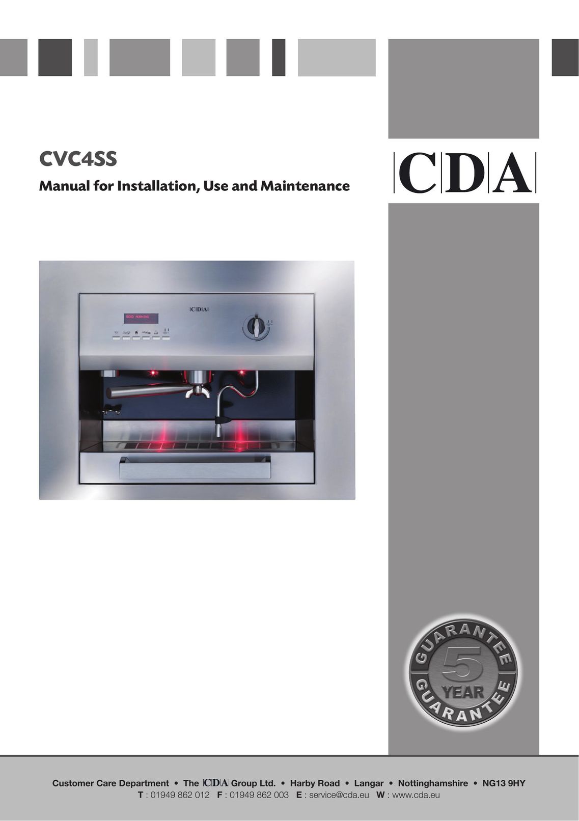 CDA CVC4SS Coffeemaker User Manual
