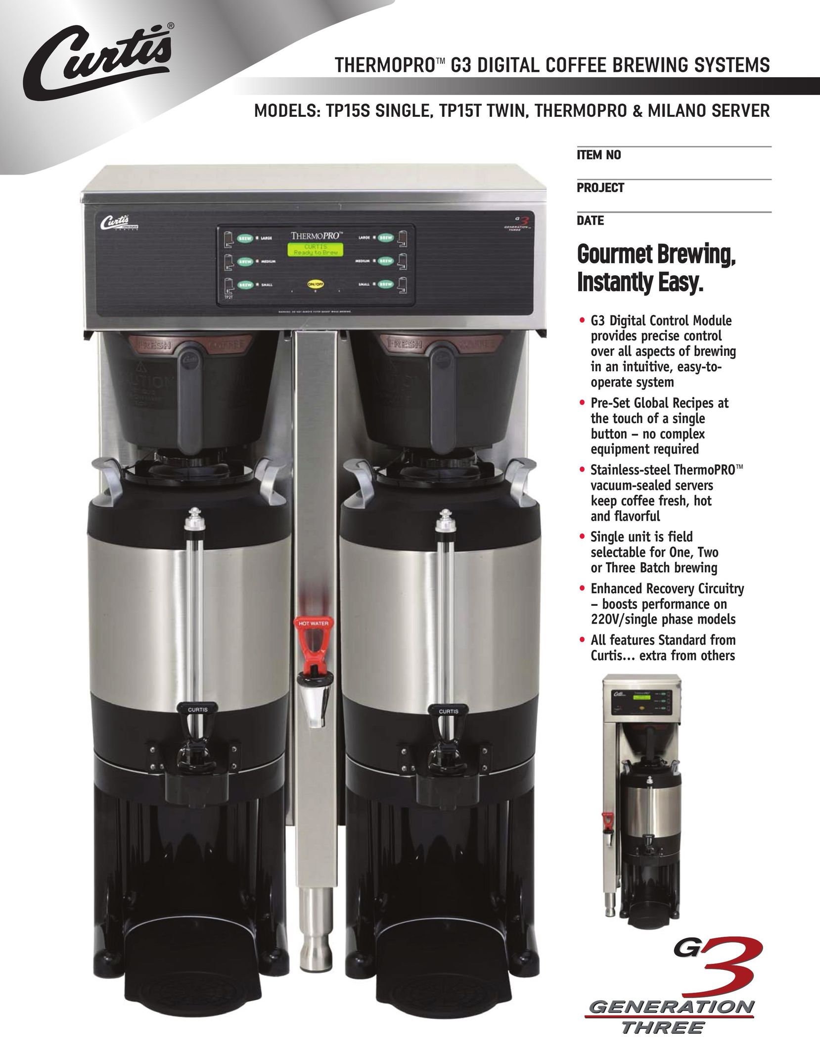 Curtis TP15S Coffeemaker User Manual