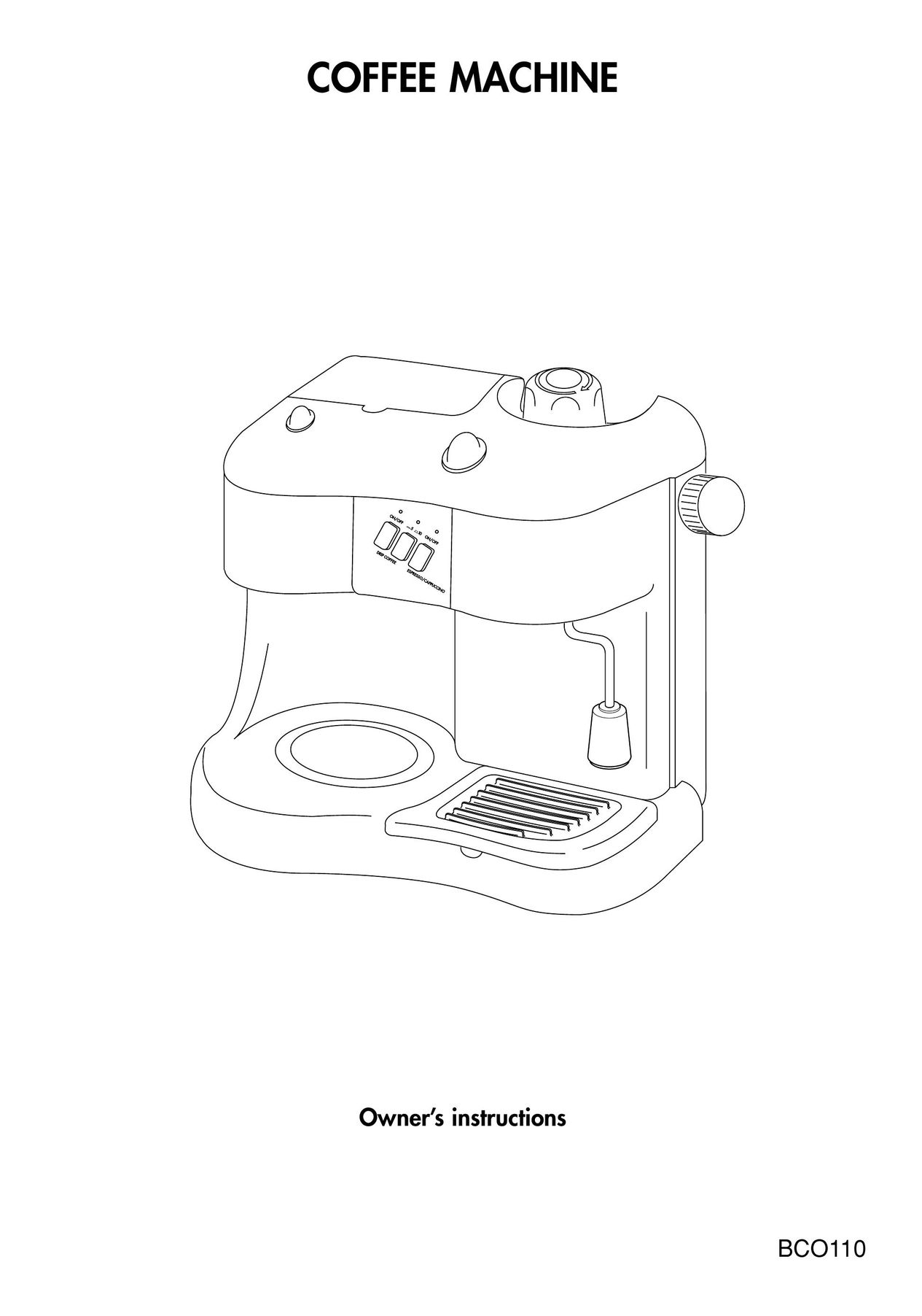 DeLonghi BCO110 Coffeemaker User Manual