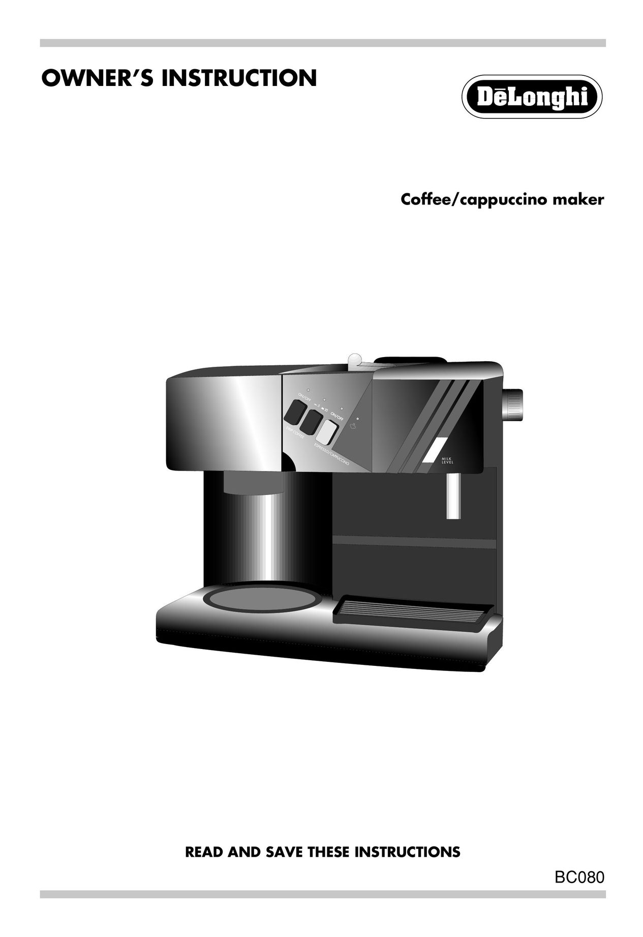 DeLonghi BCO80 Coffeemaker User Manual