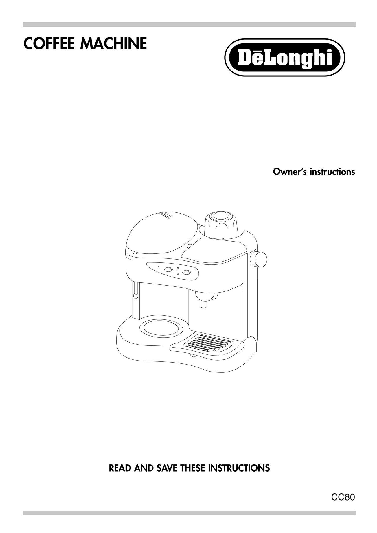 DeLonghi CC80 Coffeemaker User Manual