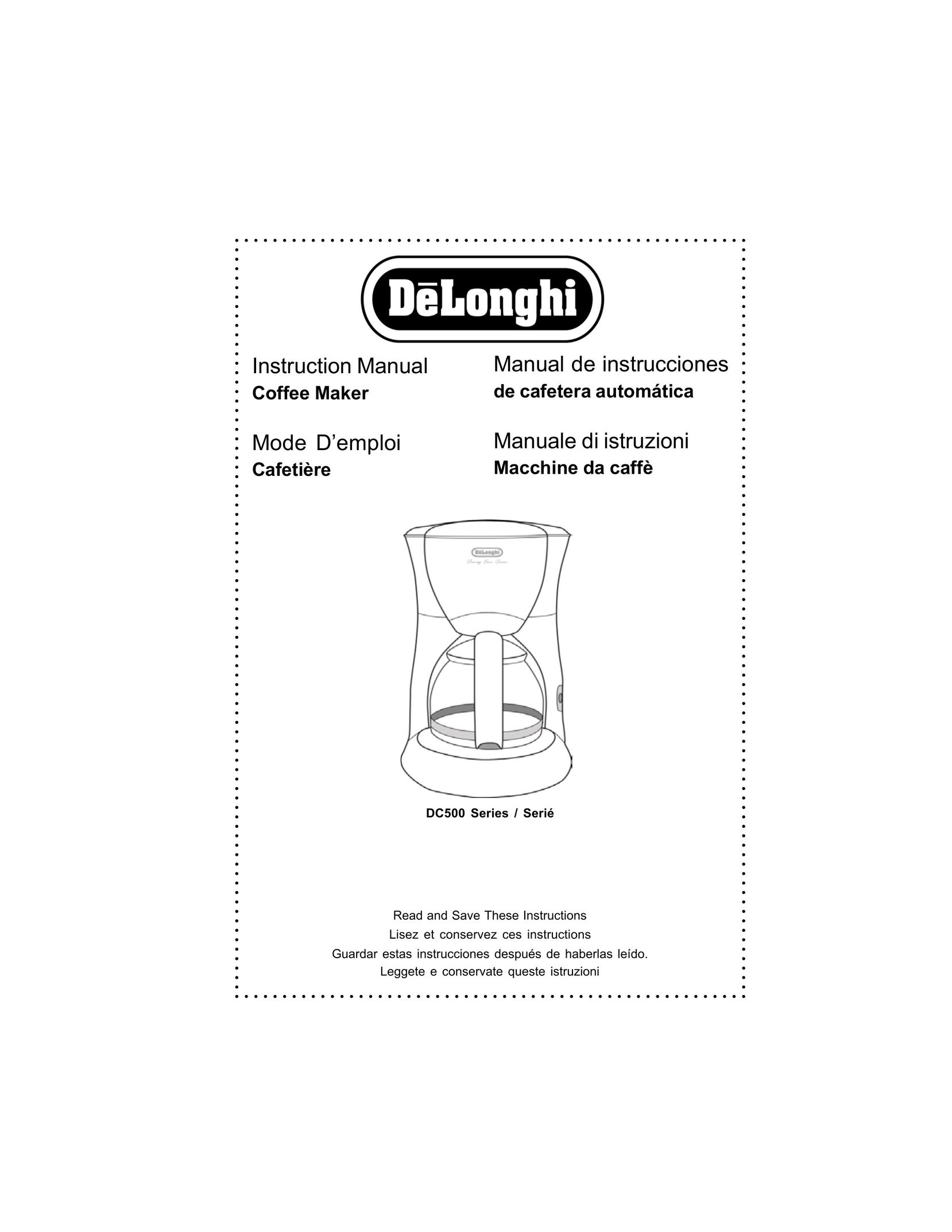DeLonghi DC500 Coffeemaker User Manual
