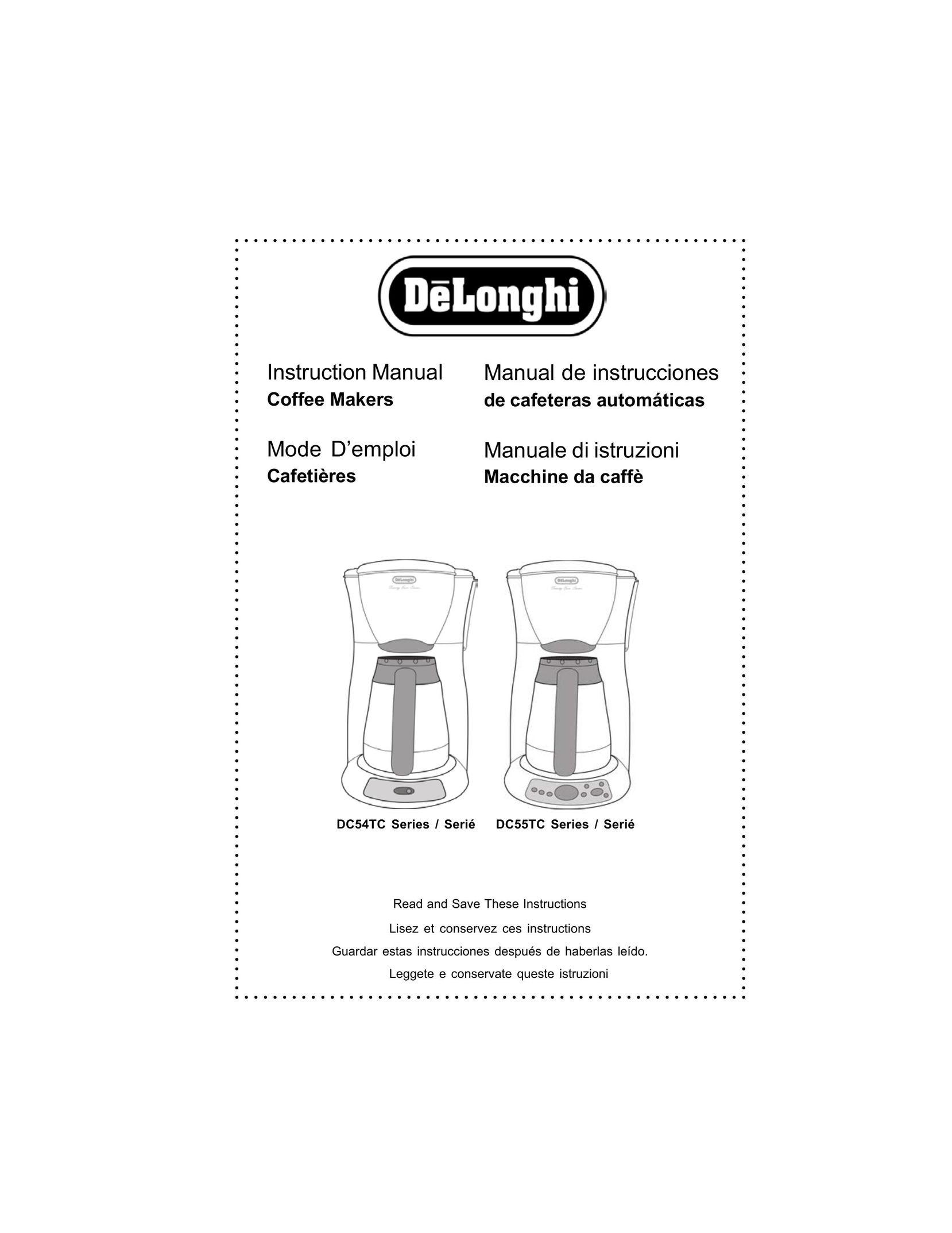 DeLonghi DC54TC Series Coffeemaker User Manual