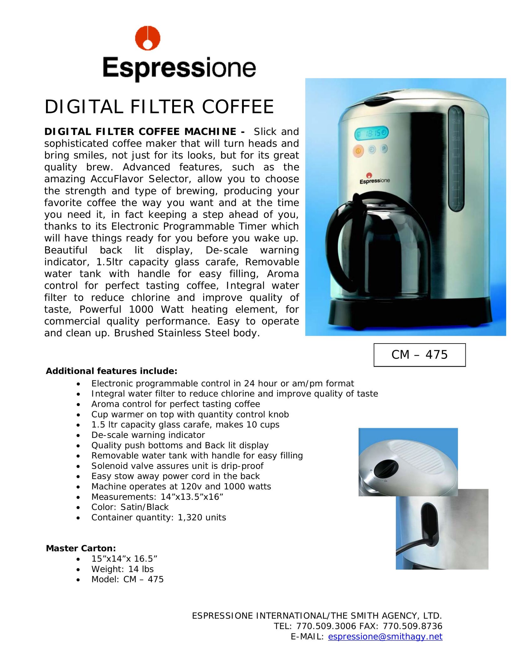 Dualit CM-475 Coffeemaker User Manual