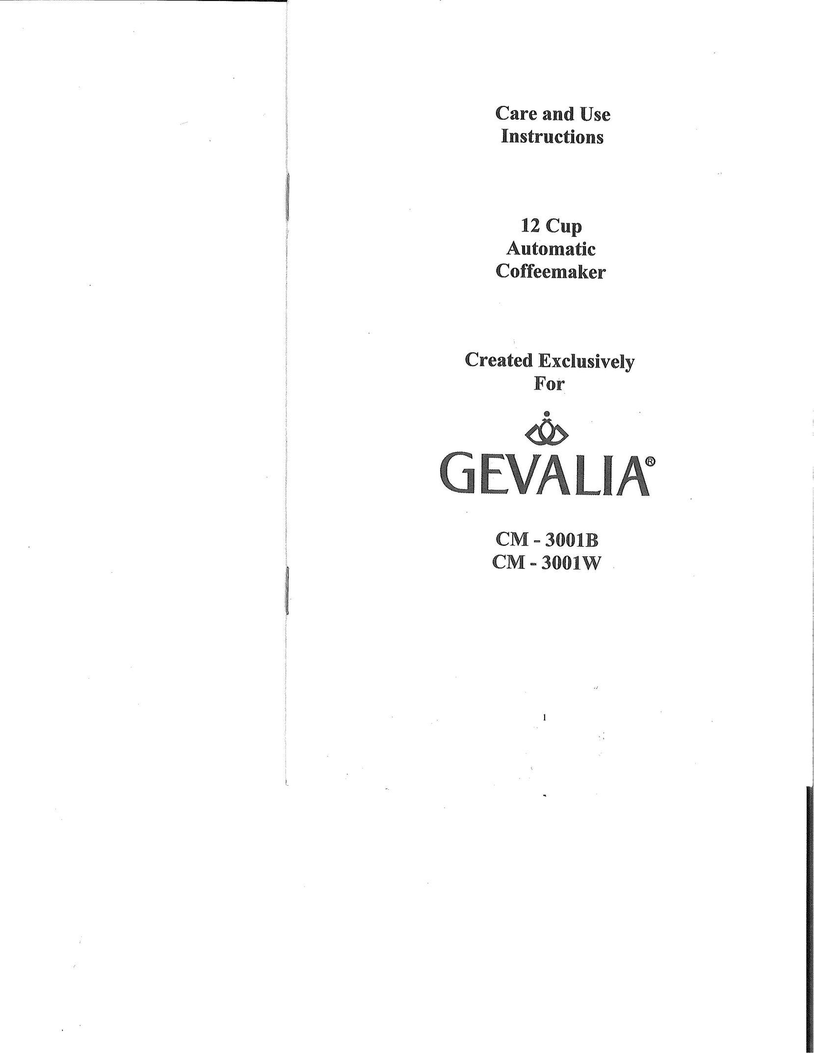 Gevalia CM-3001B Coffeemaker User Manual