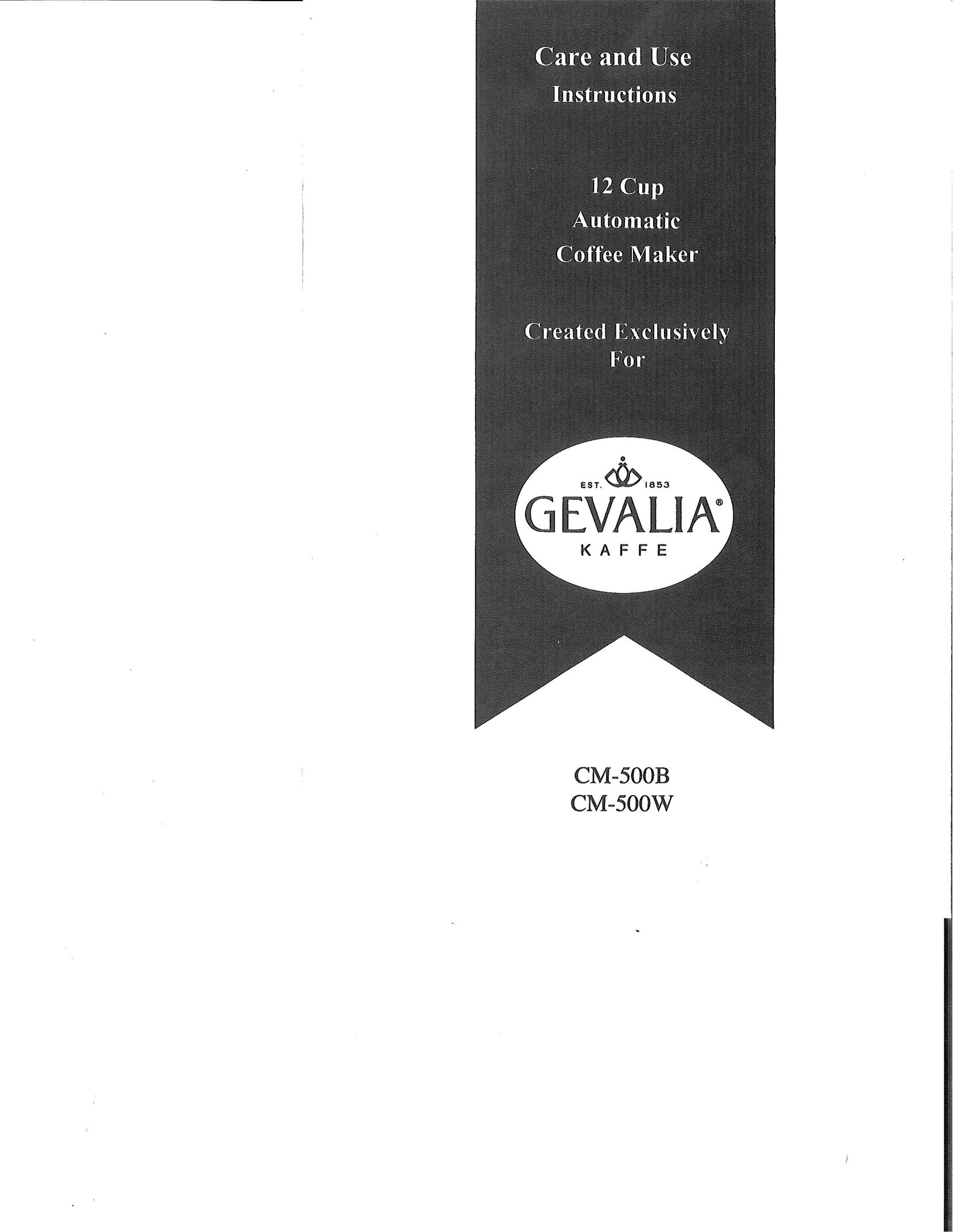 Gevalia CM500 Coffeemaker User Manual
