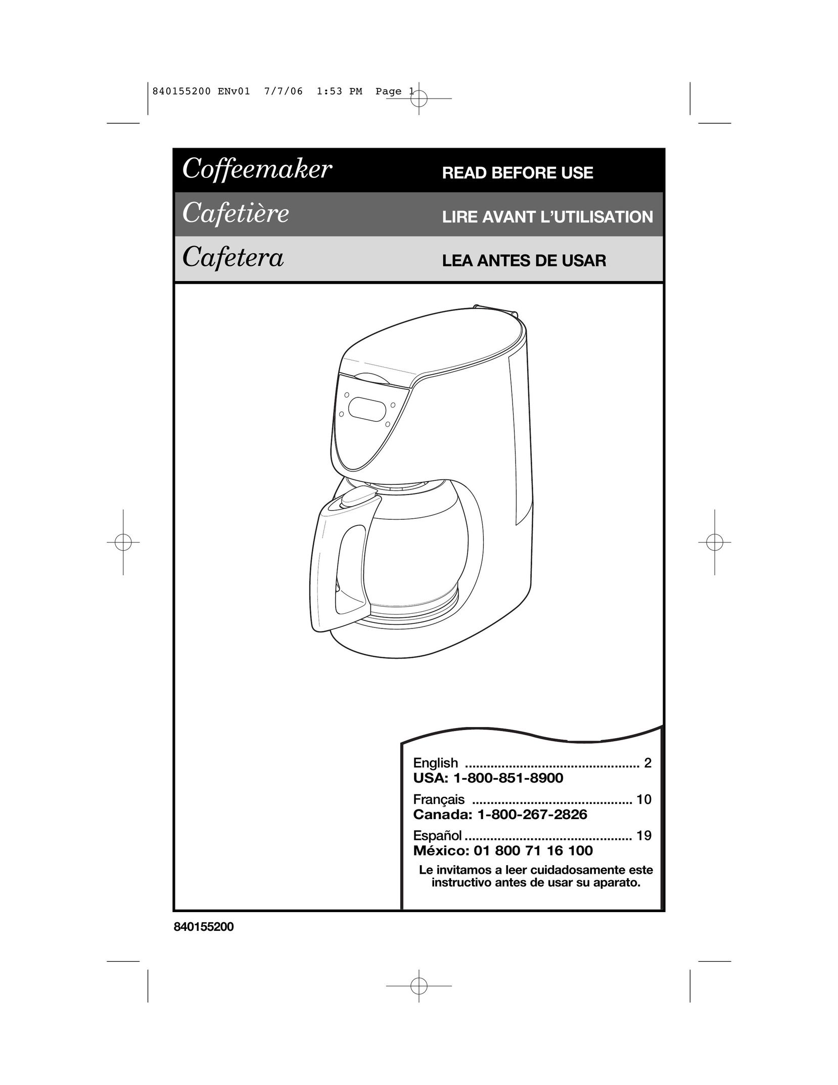 Hamilton Beach 42884 Coffeemaker User Manual