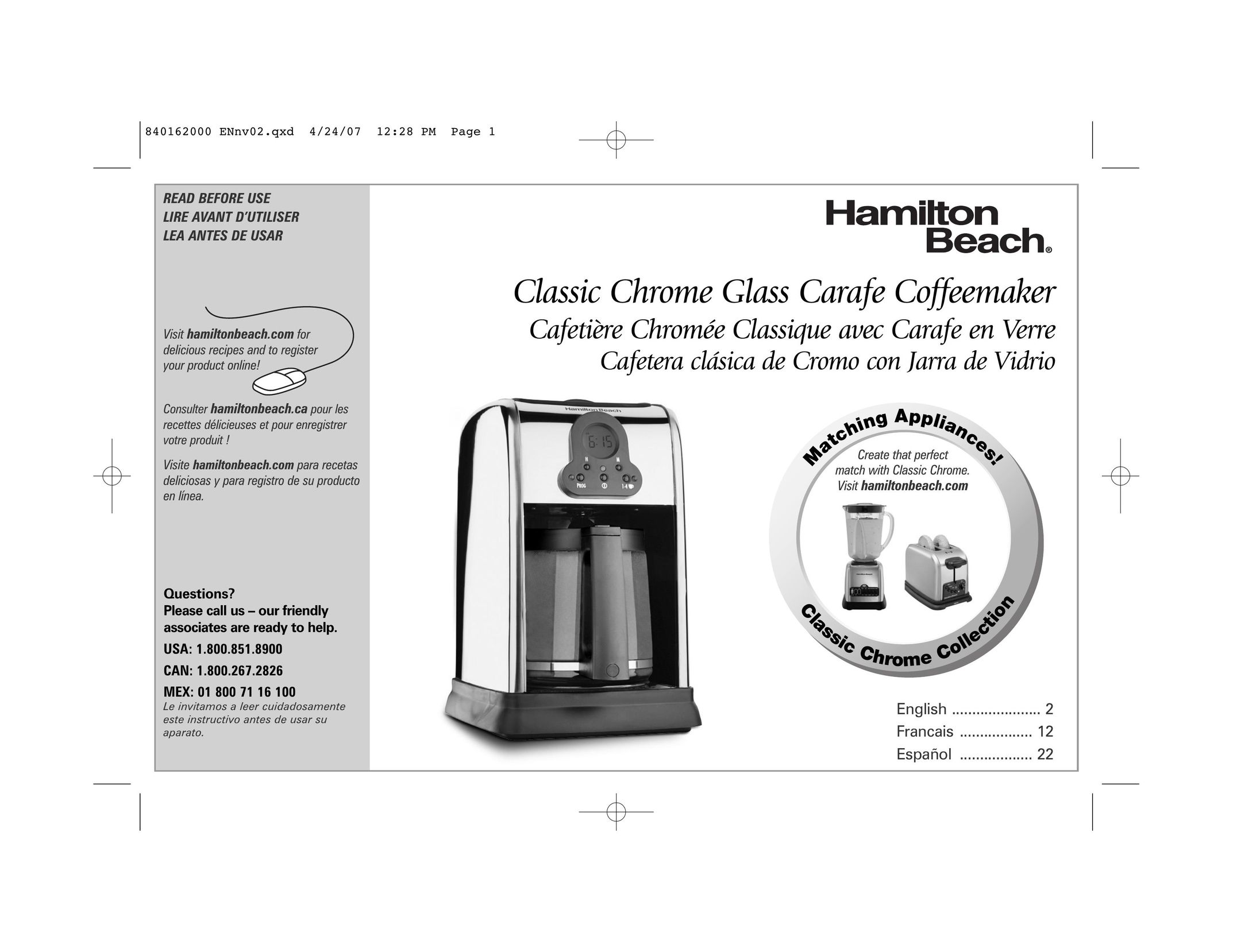 Hamilton Beach 44559 Coffeemaker User Manual