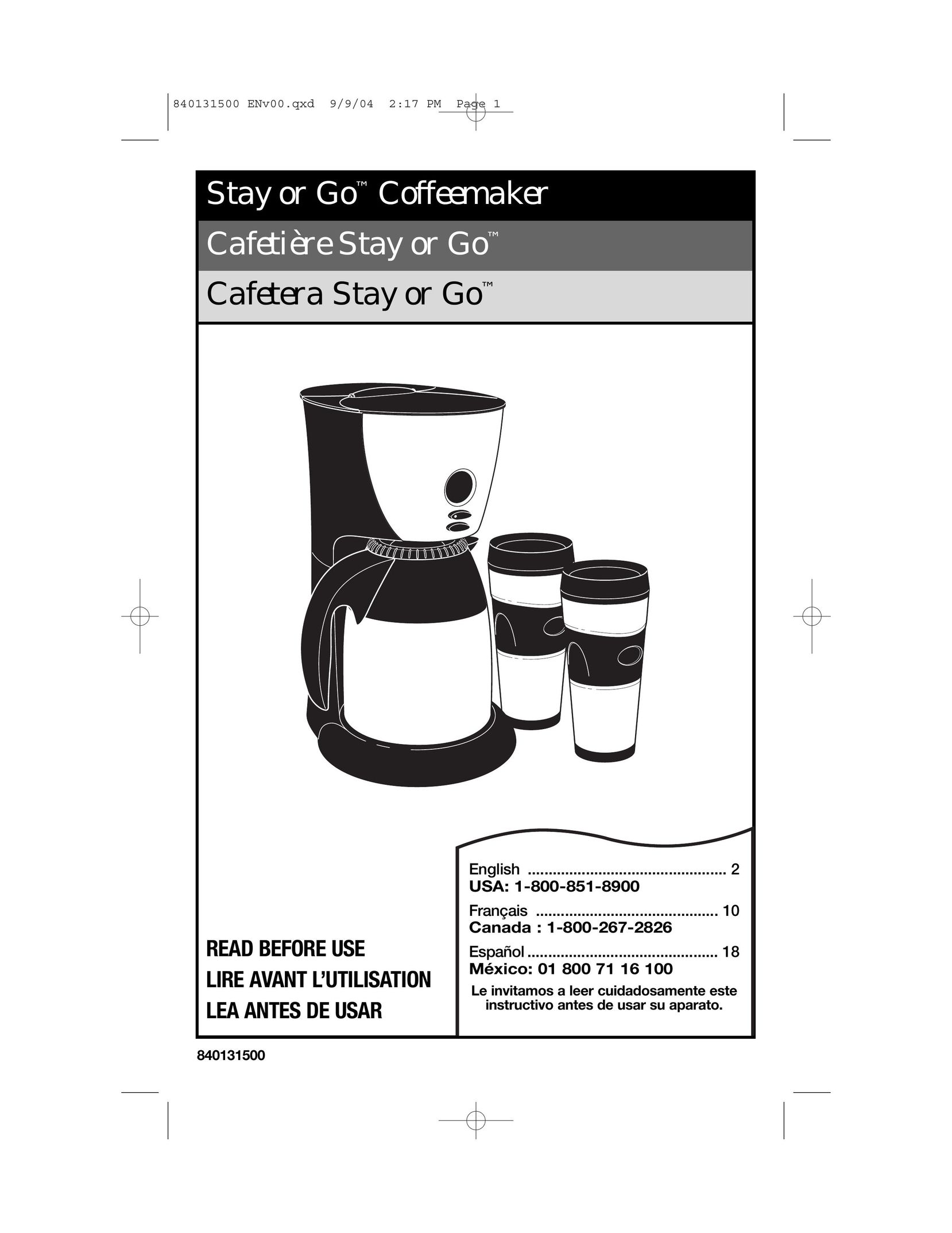 Hamilton Beach 45214 Coffeemaker User Manual