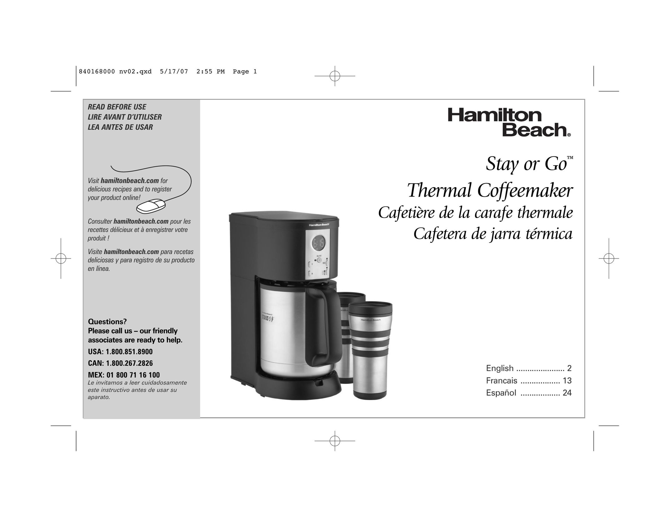Hamilton Beach 45238C Coffeemaker User Manual