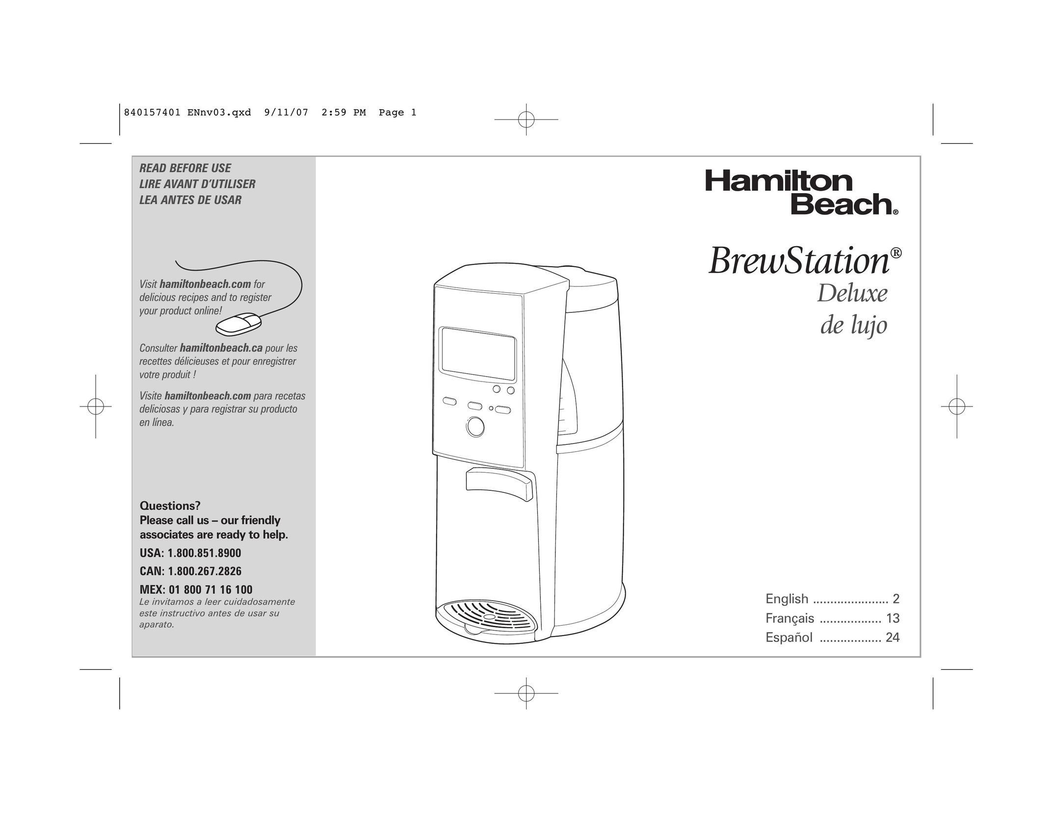 Hamilton Beach 47334C Coffeemaker User Manual