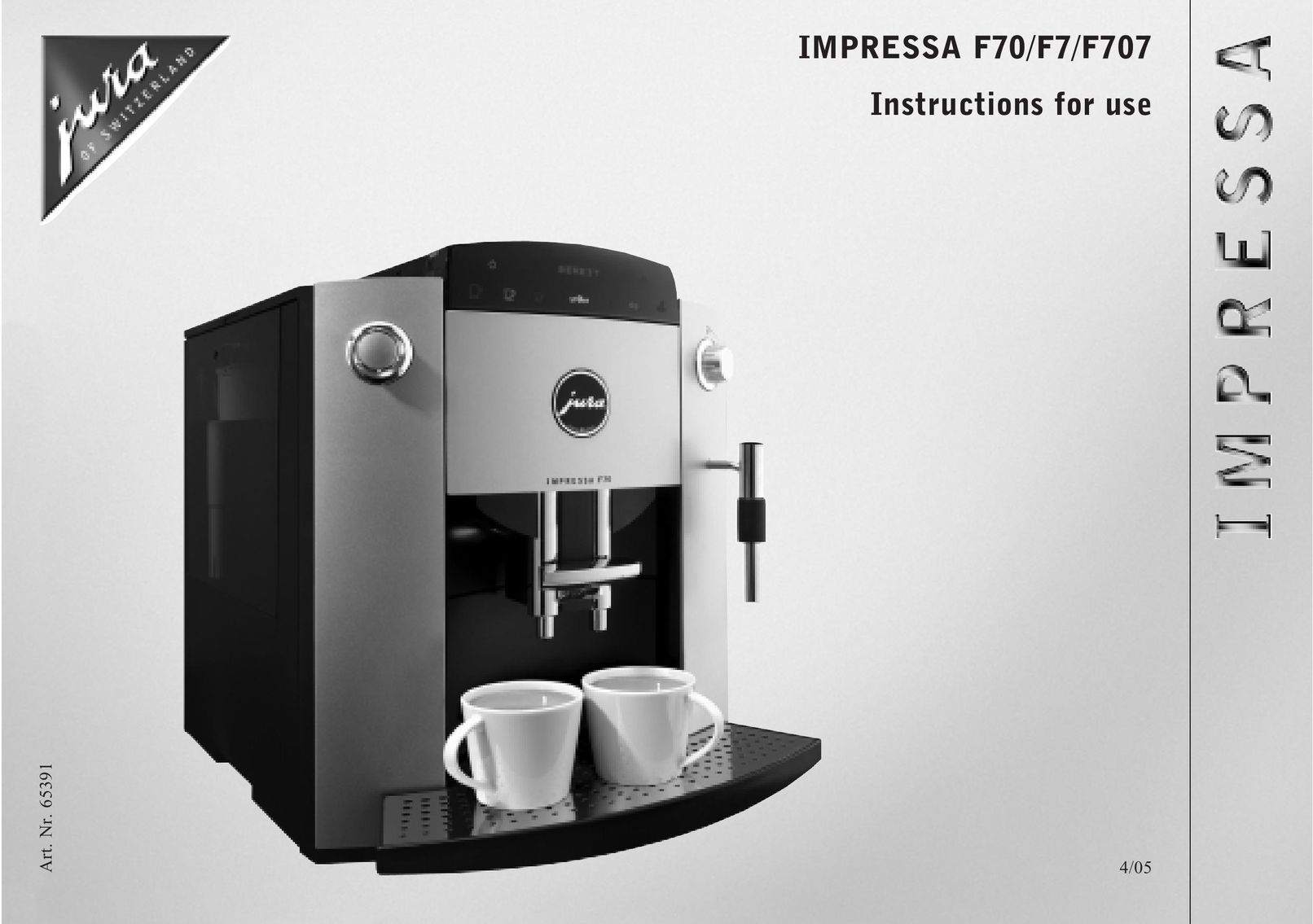 Jura Capresso 13709 Coffeemaker User Manual