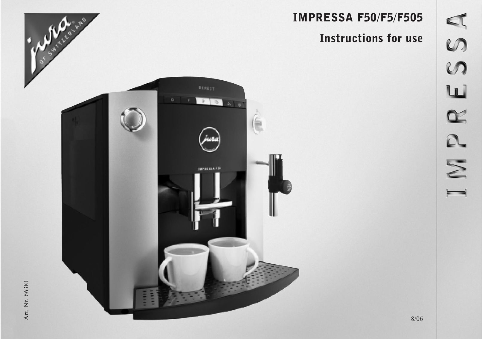 Jura Capresso F505 Coffeemaker User Manual
