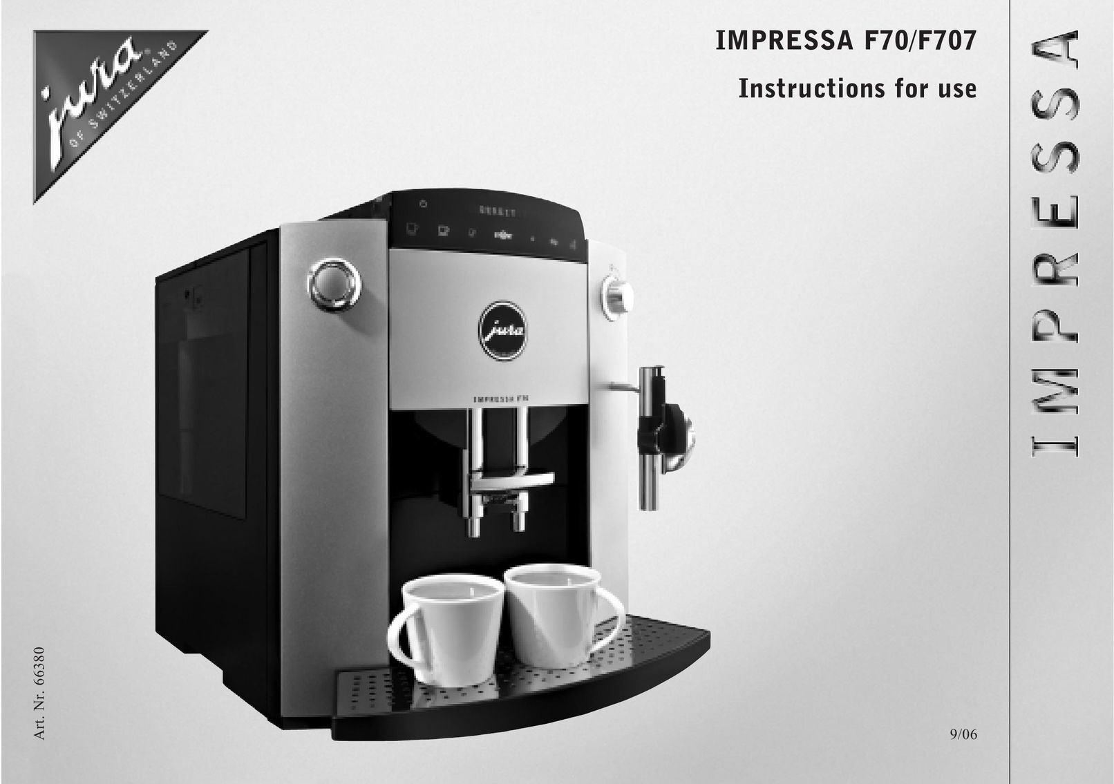 Jura Capresso F707 Coffeemaker User Manual