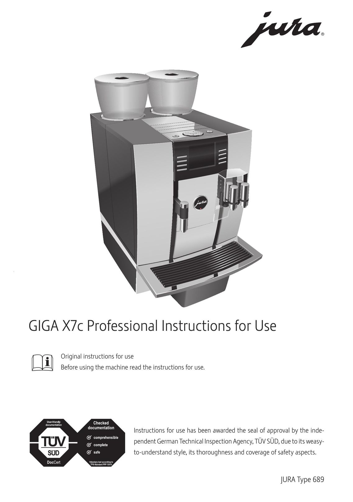Jura Capresso GIGA X7c Professional Coffeemaker User Manual