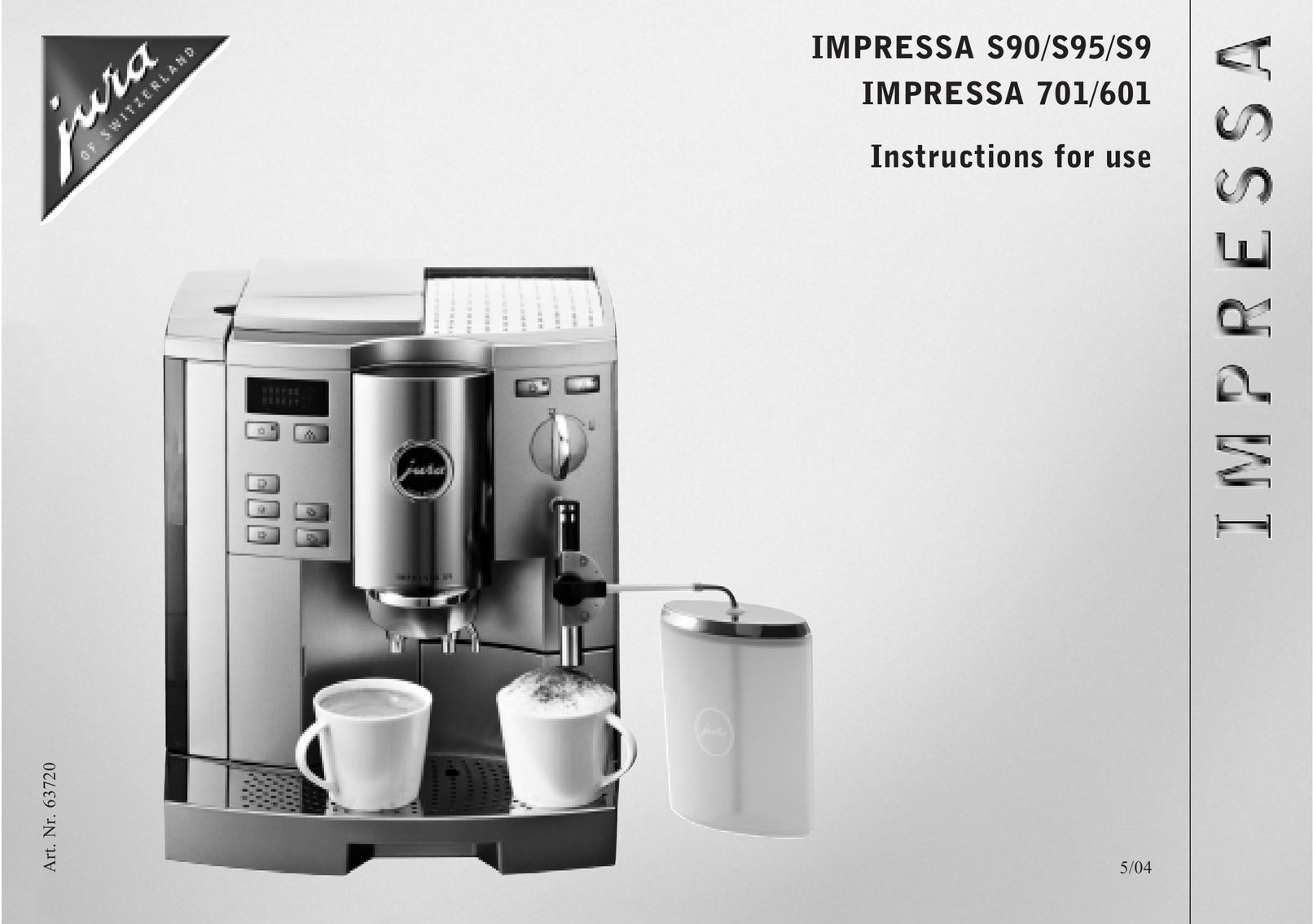 Jura Capresso IMPRESSA 601 Coffeemaker User Manual