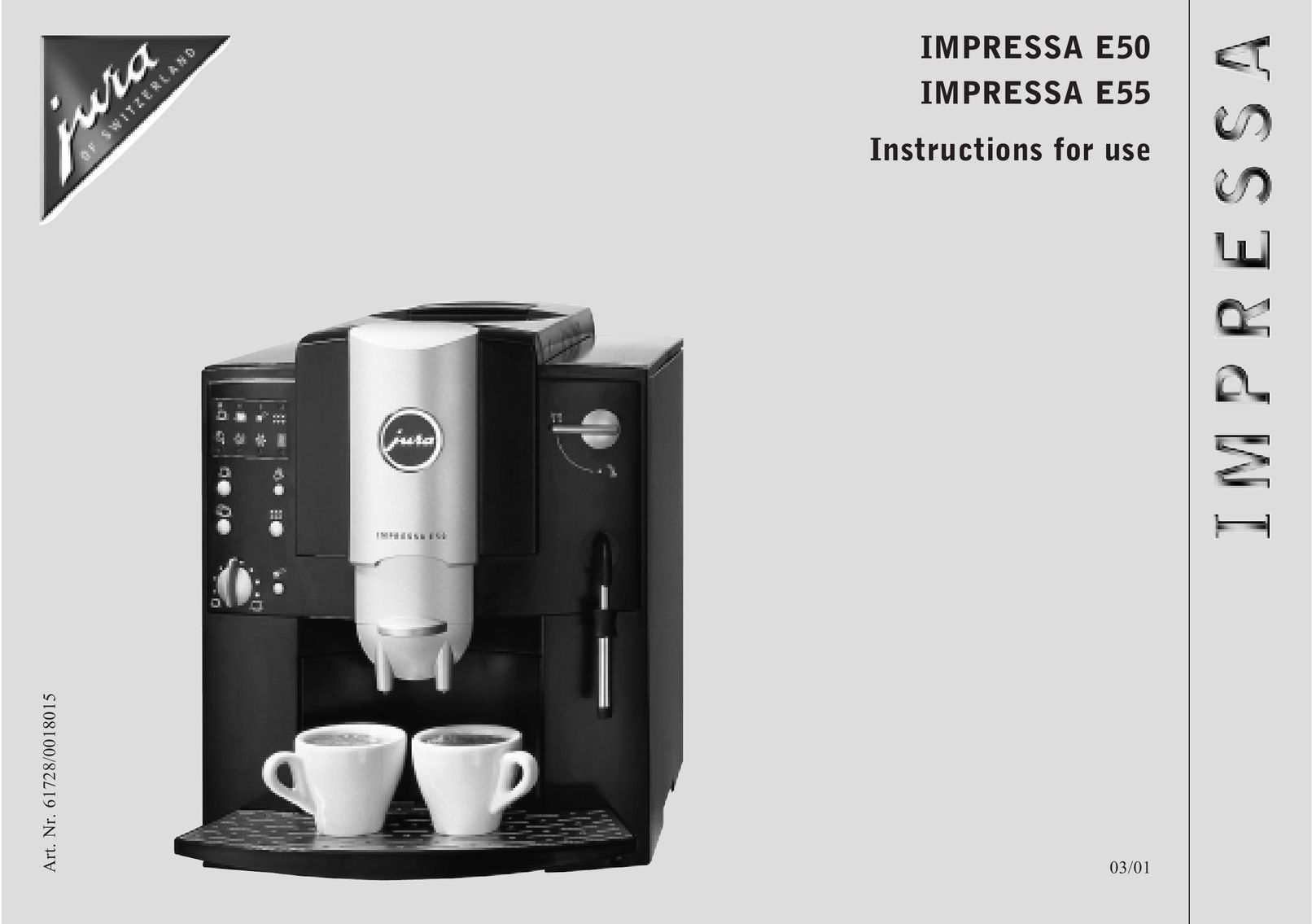 Jura Capresso IMPRESSA E50 Coffeemaker User Manual