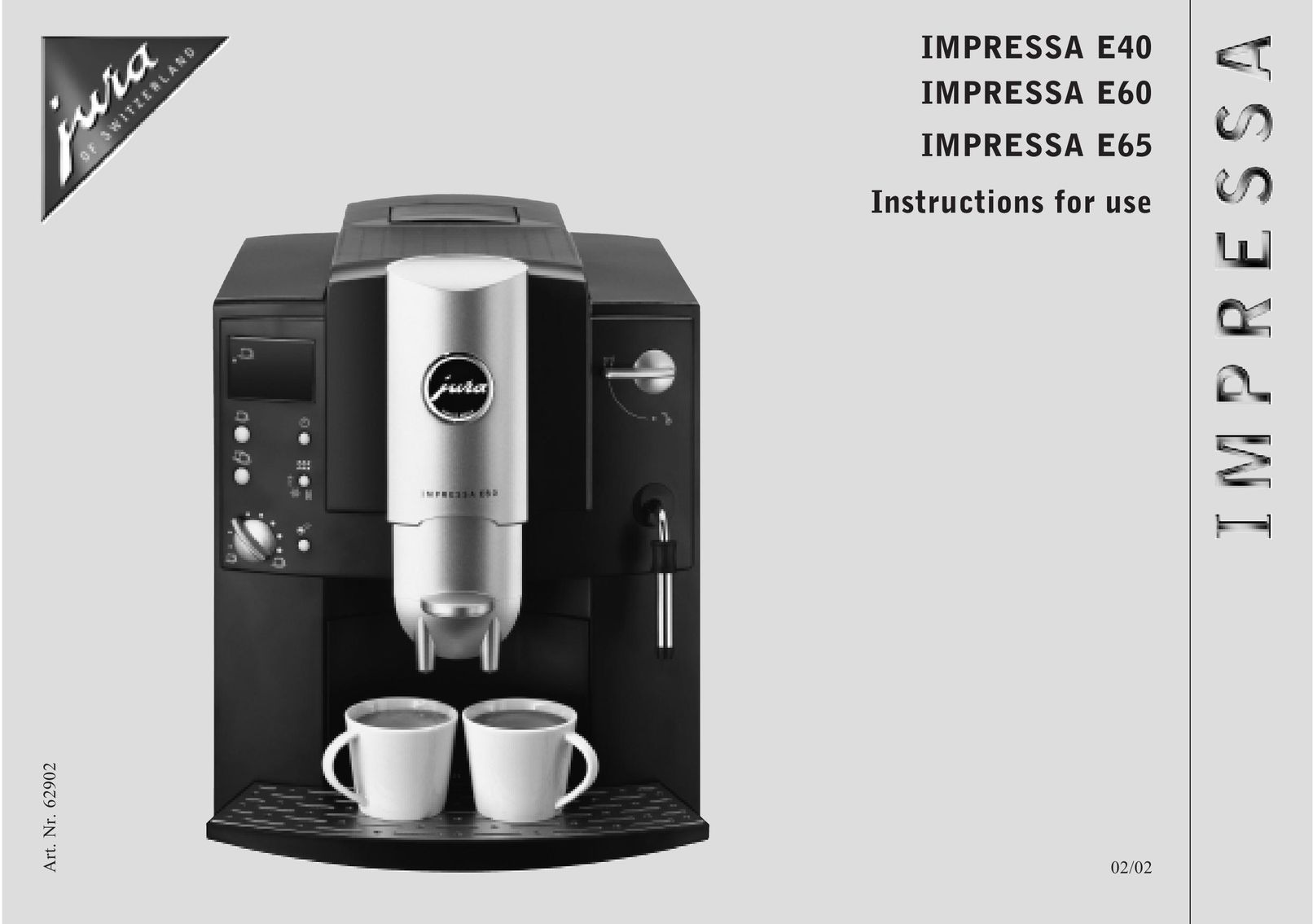 Jura Capresso IMPRESSA E65 Coffeemaker User Manual