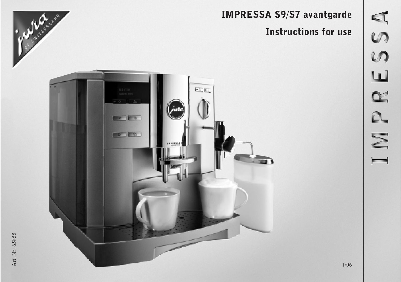Jura Capresso IMPRESSA S9 Coffeemaker User Manual