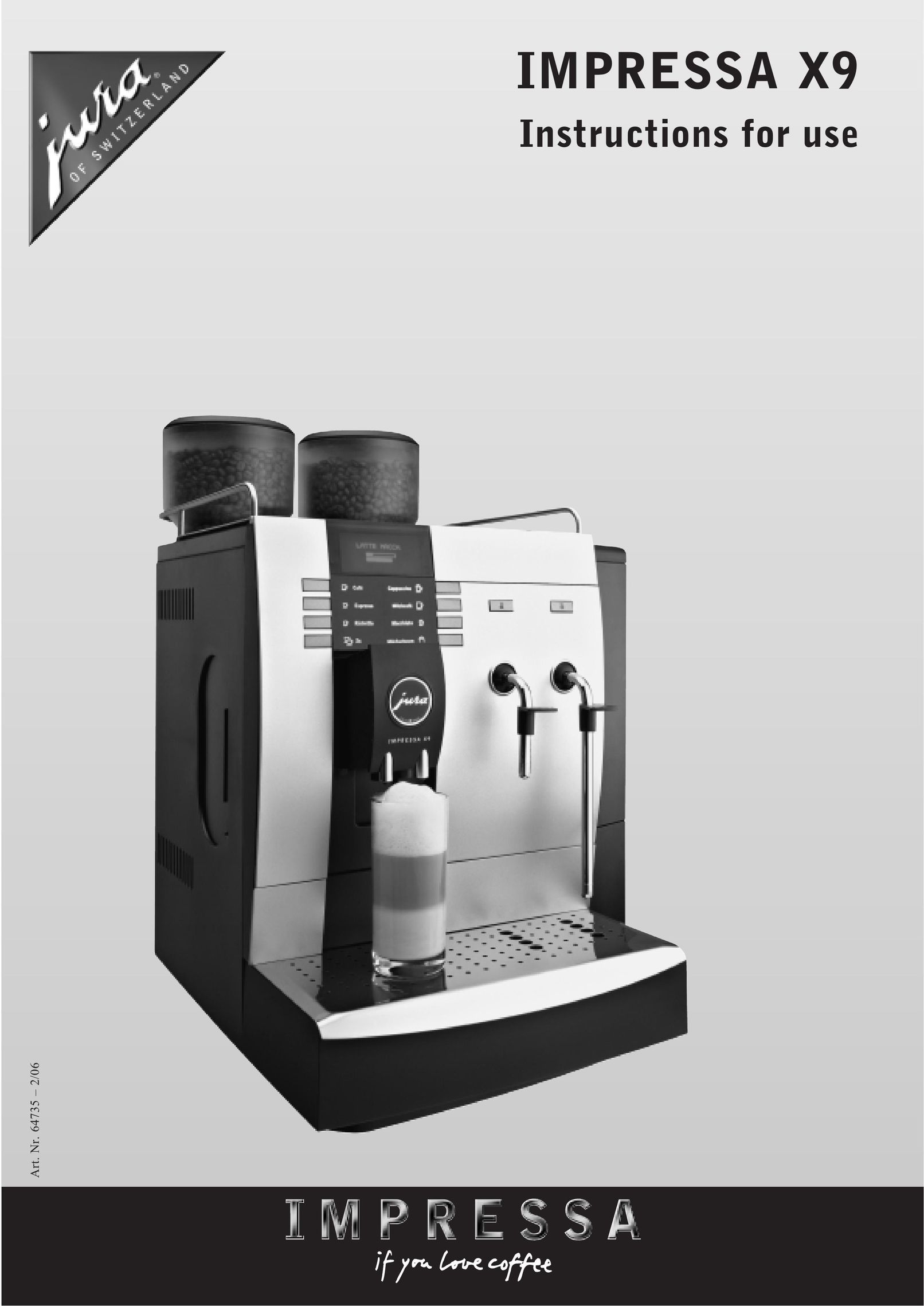 Jura Capresso IMPRESSA X9 Coffeemaker User Manual