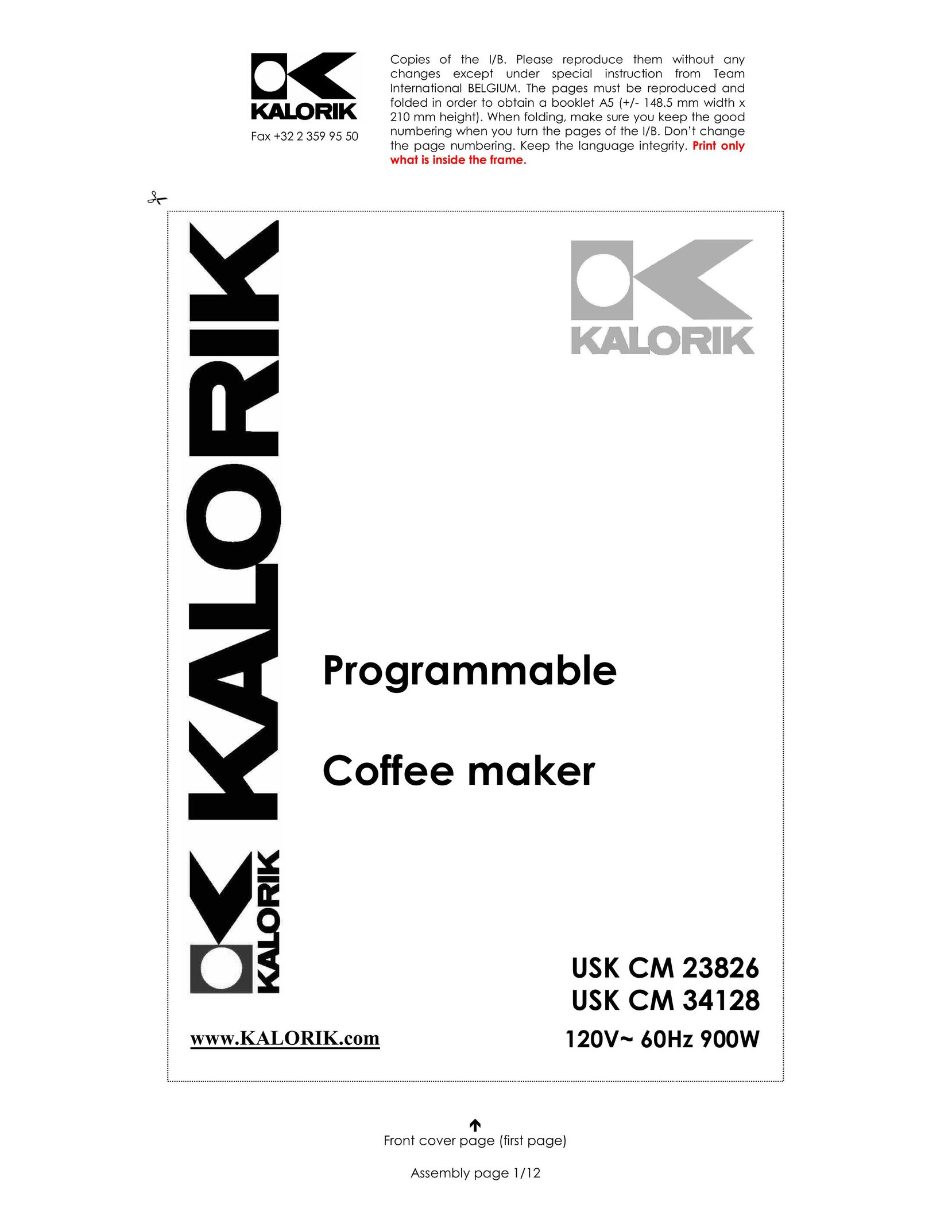 Kalorik USK CM 23826 Coffeemaker User Manual