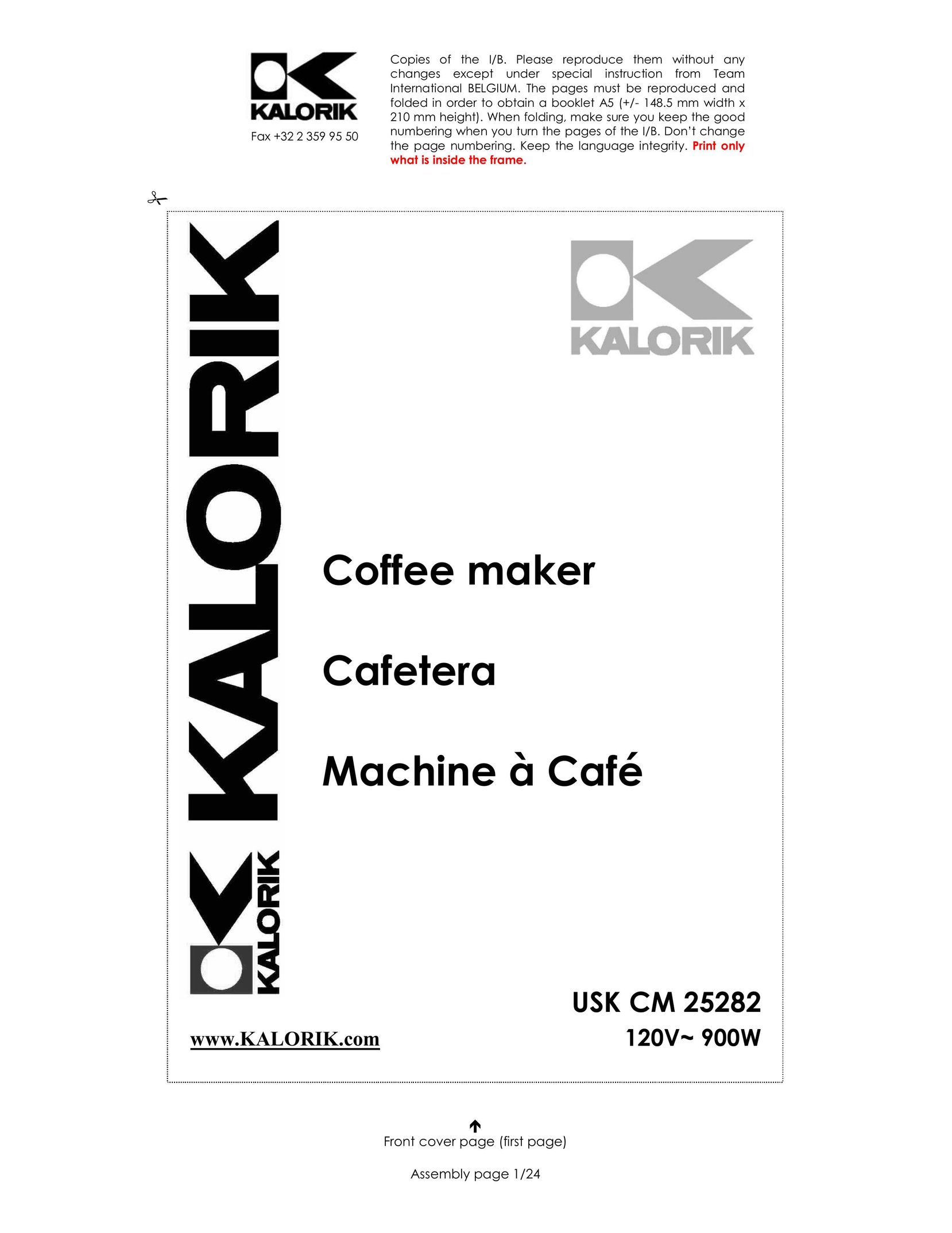 Kalorik USK CM 25282 Coffeemaker User Manual