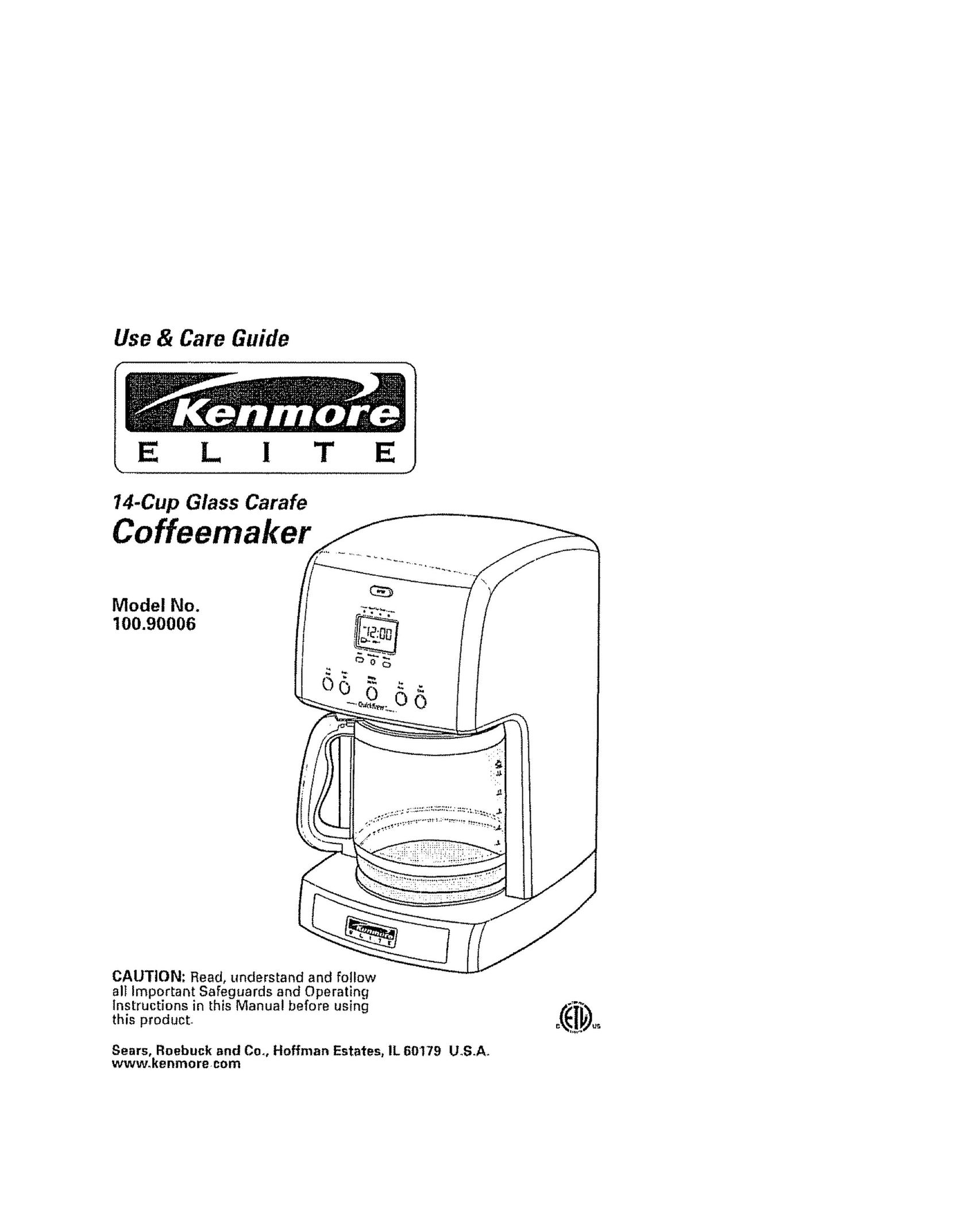 Kenmore 100.90006 Coffeemaker User Manual