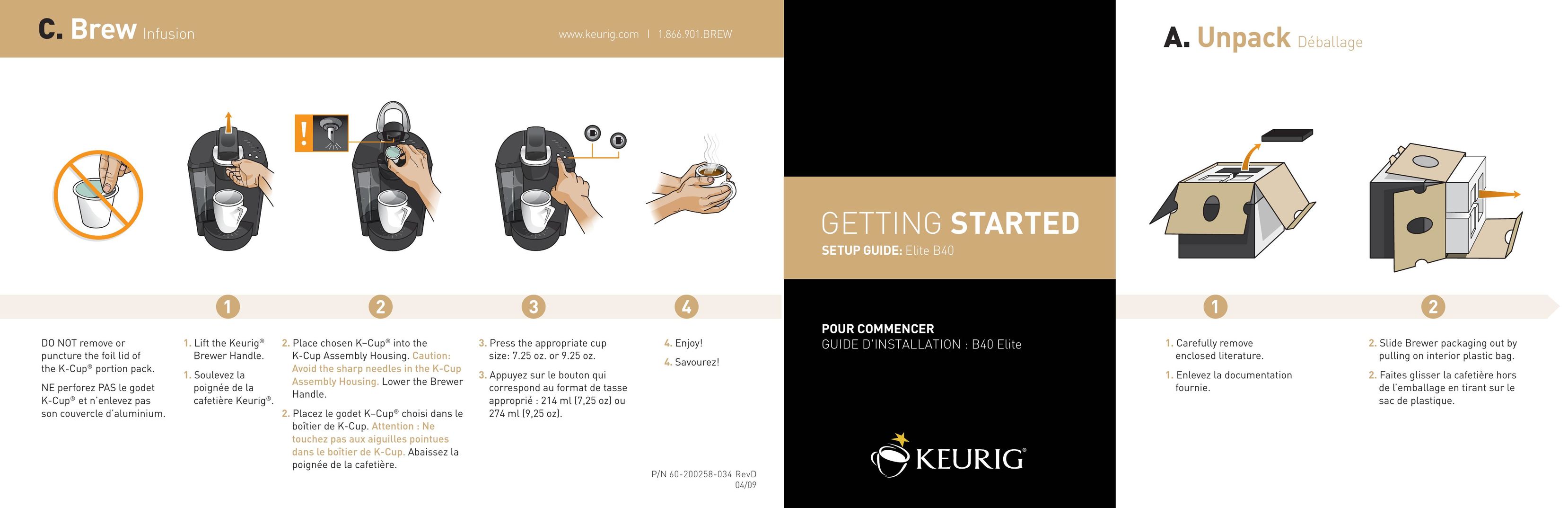Keurig B40 Coffeemaker User Manual