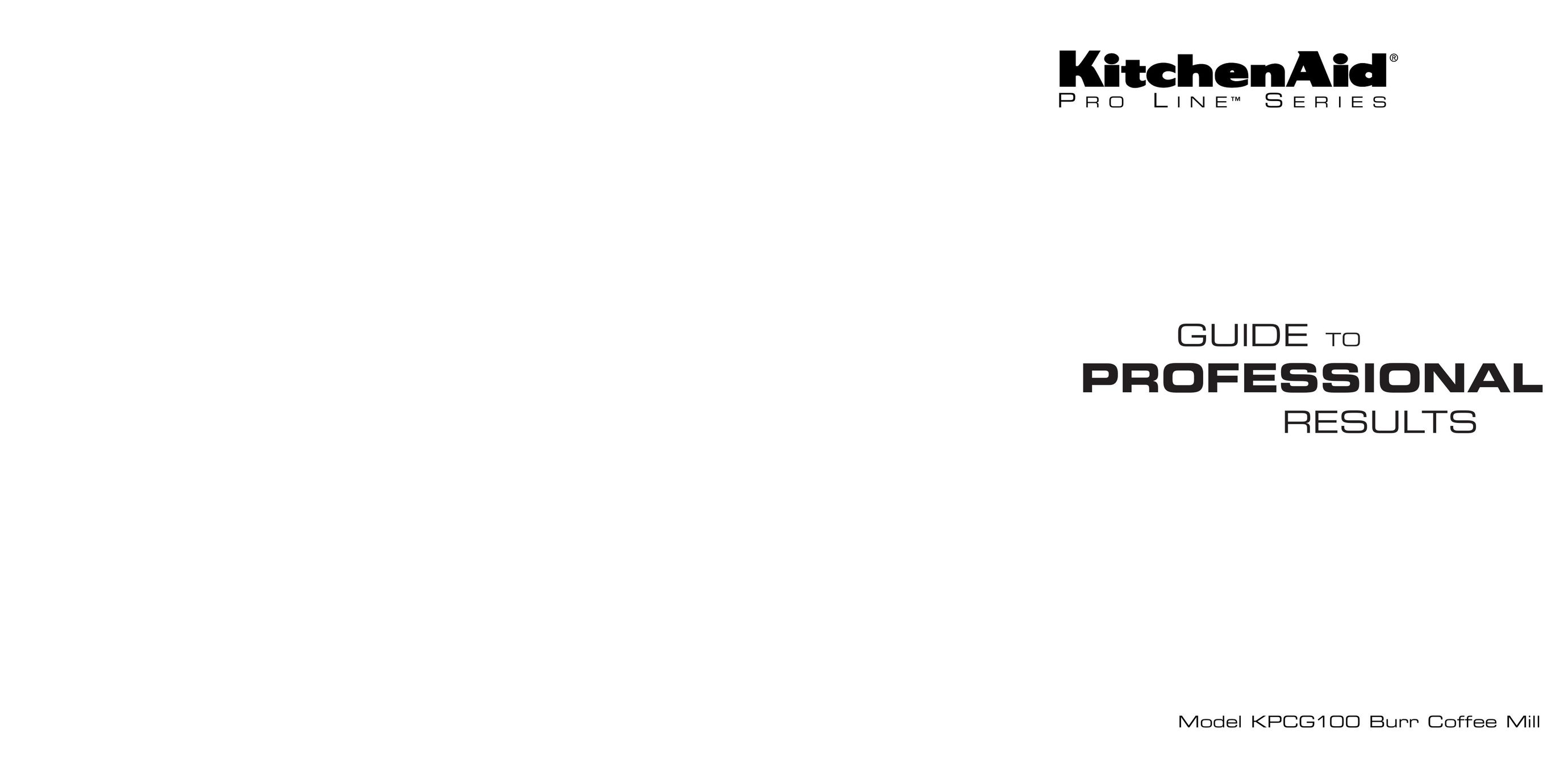 KitchenAid KPCG100 Coffeemaker User Manual