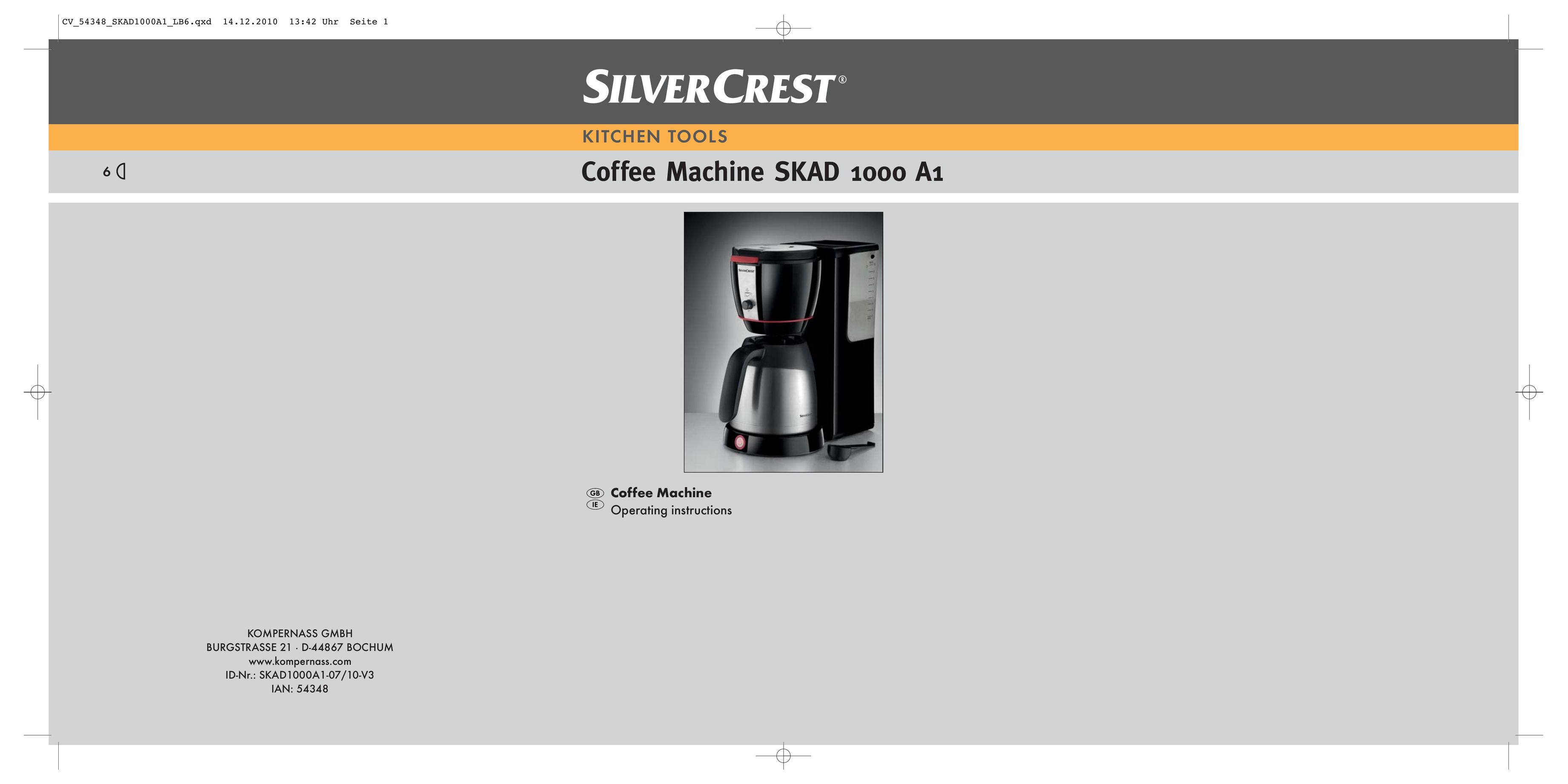 Kompernass SKAD 1000 A1 Coffeemaker User Manual