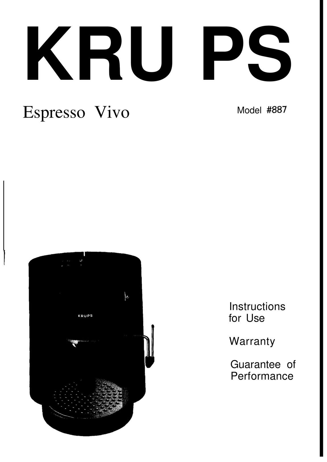 Krups Espresso Vivo Coffeemaker User Manual
