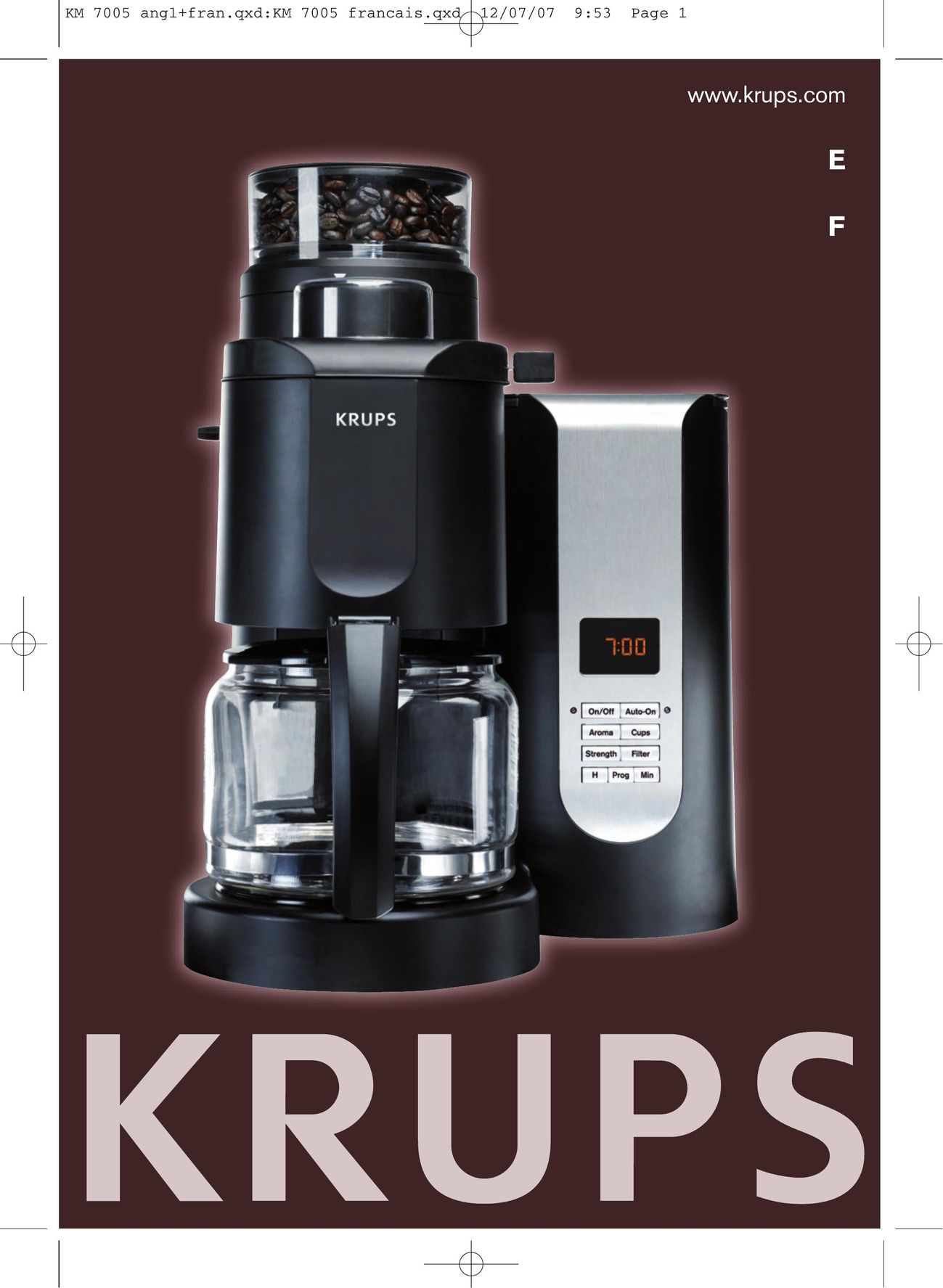 Krups KM7000 Coffeemaker User Manual