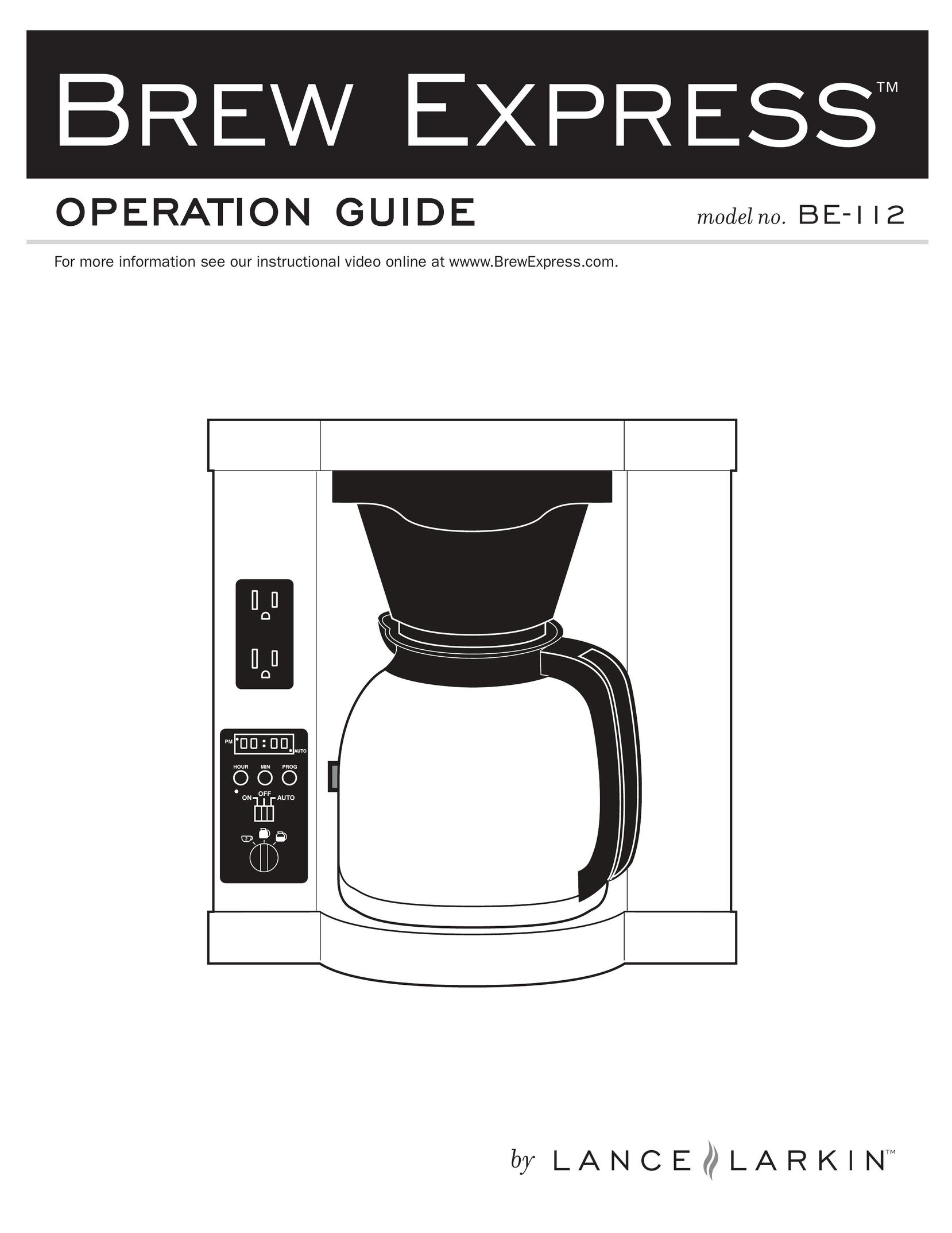 Lance-Larkin BE-112 Coffeemaker User Manual