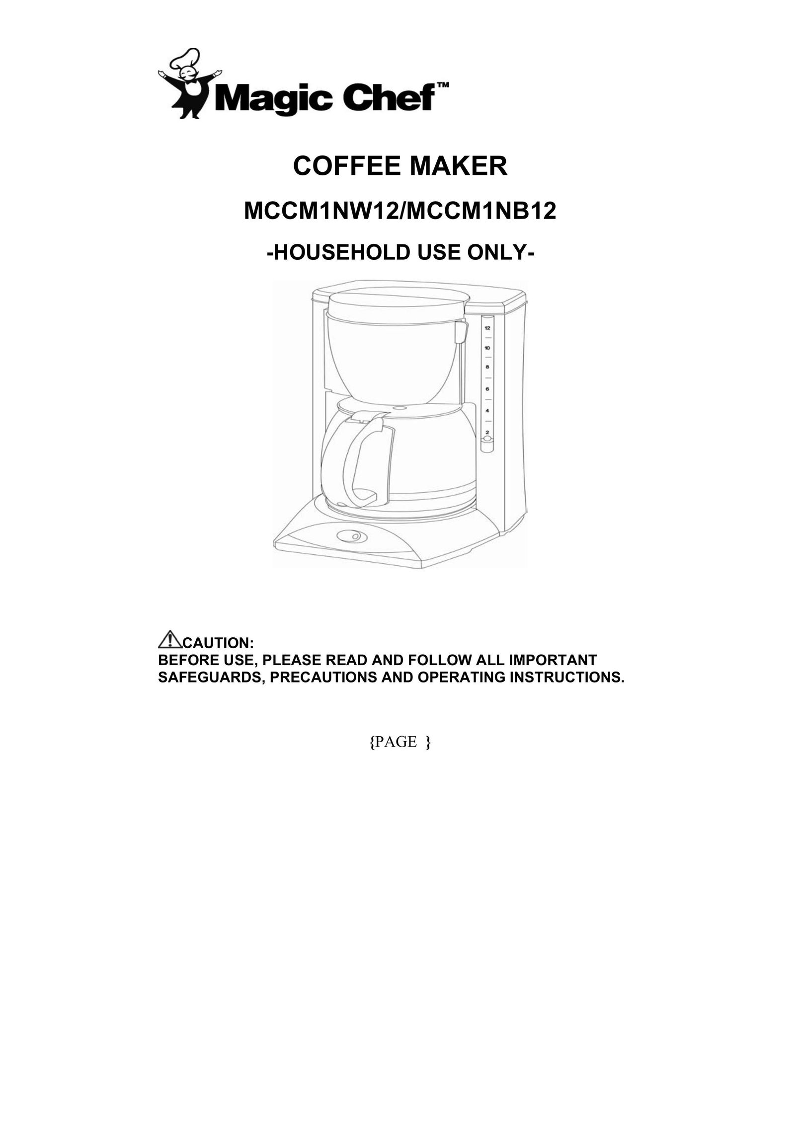 Magic Chef MCCM1NW12 Coffeemaker User Manual