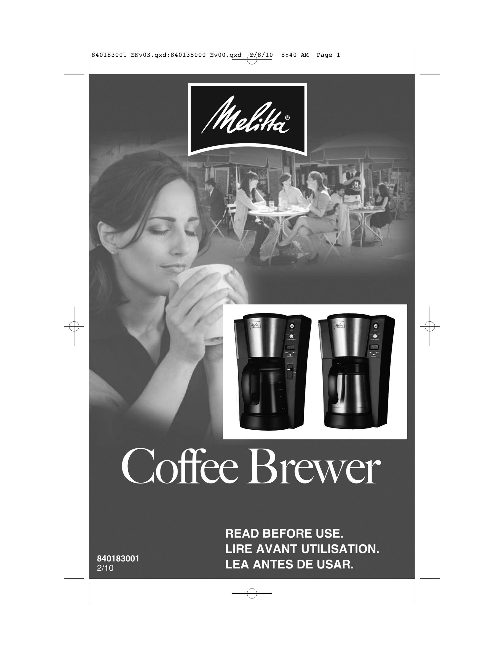 Melitta 840183001 Coffeemaker User Manual