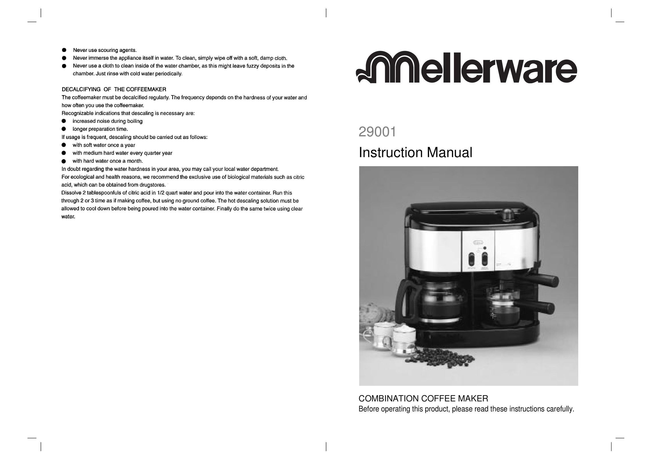 Mellerware 29001 Coffeemaker User Manual