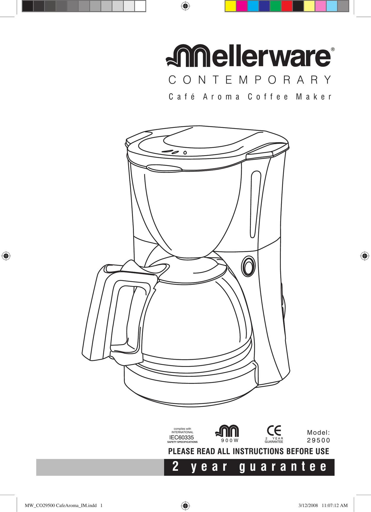 Mellerware 29500 Coffeemaker User Manual