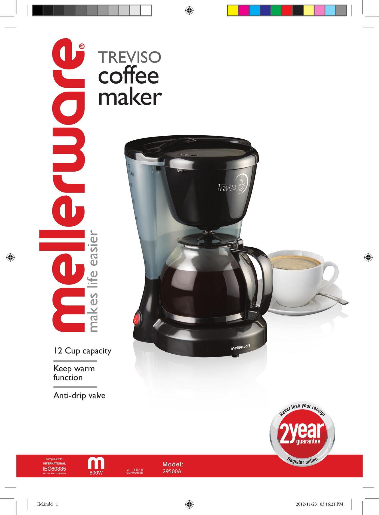Mellerware 29500A Coffeemaker User Manual