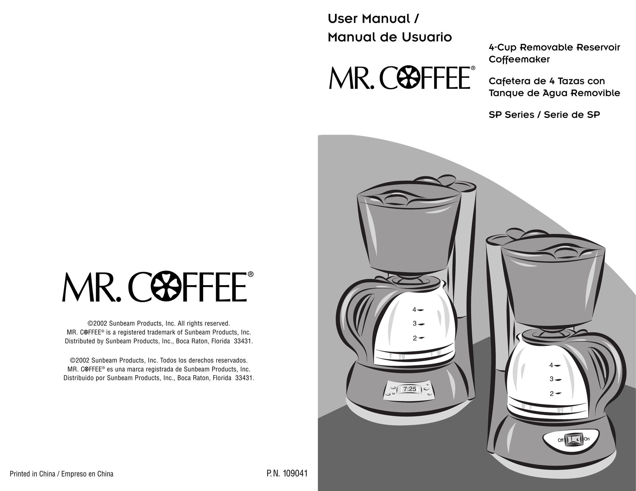 Mr. Coffee 109041 Coffeemaker User Manual