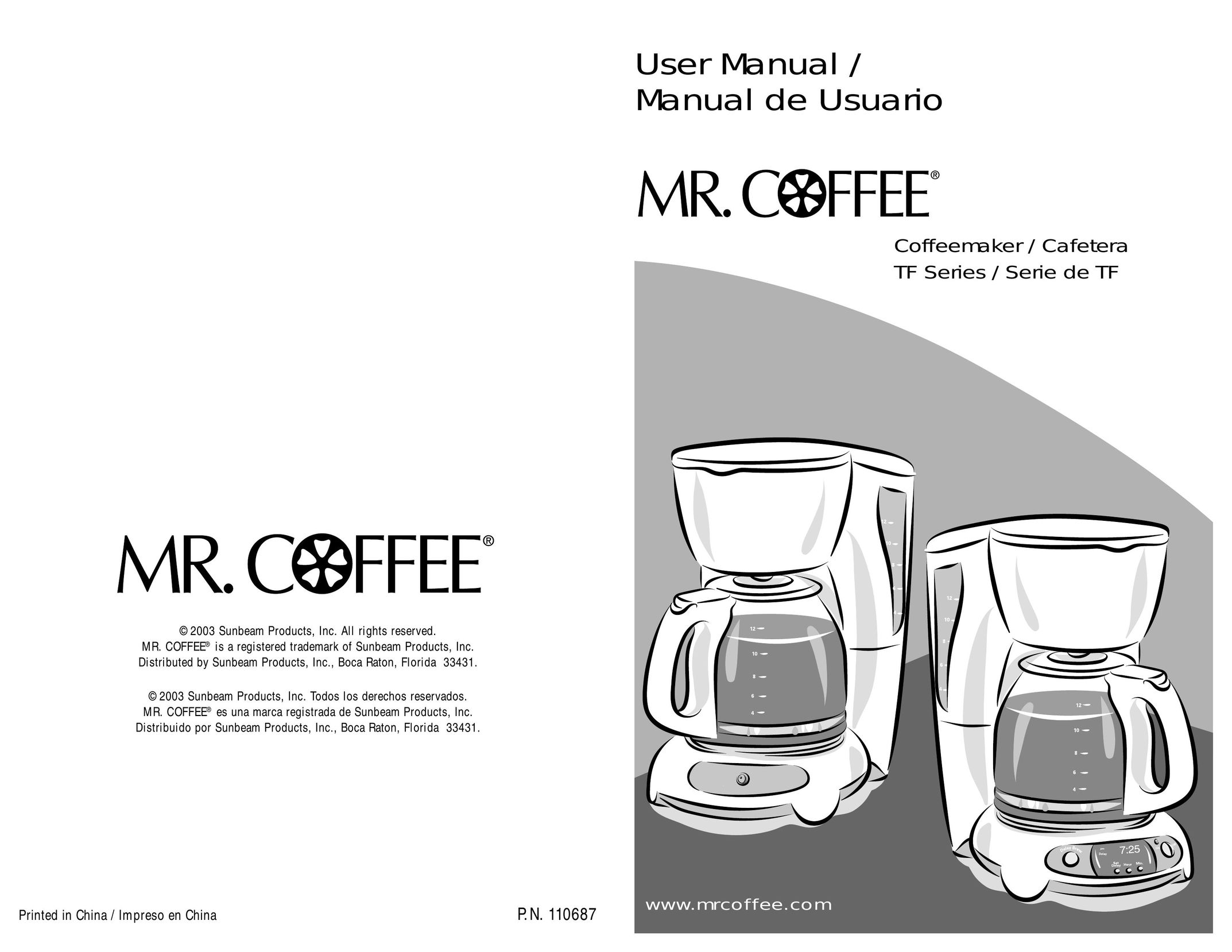 Mr. Coffee 110687 Coffeemaker User Manual