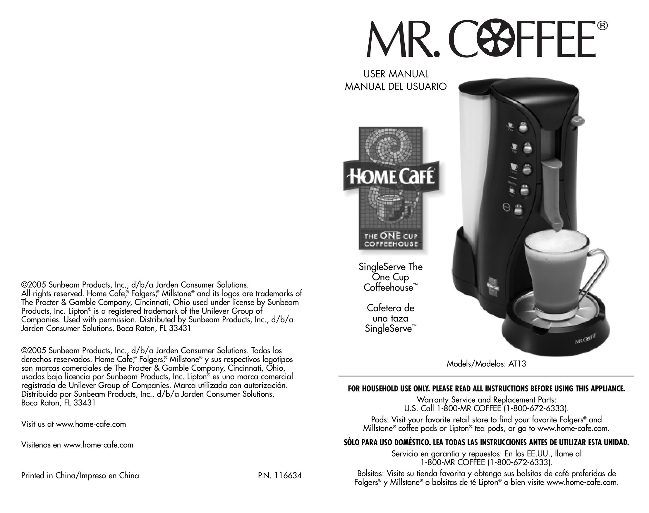 Mr. Coffee AT13 Coffeemaker User Manual